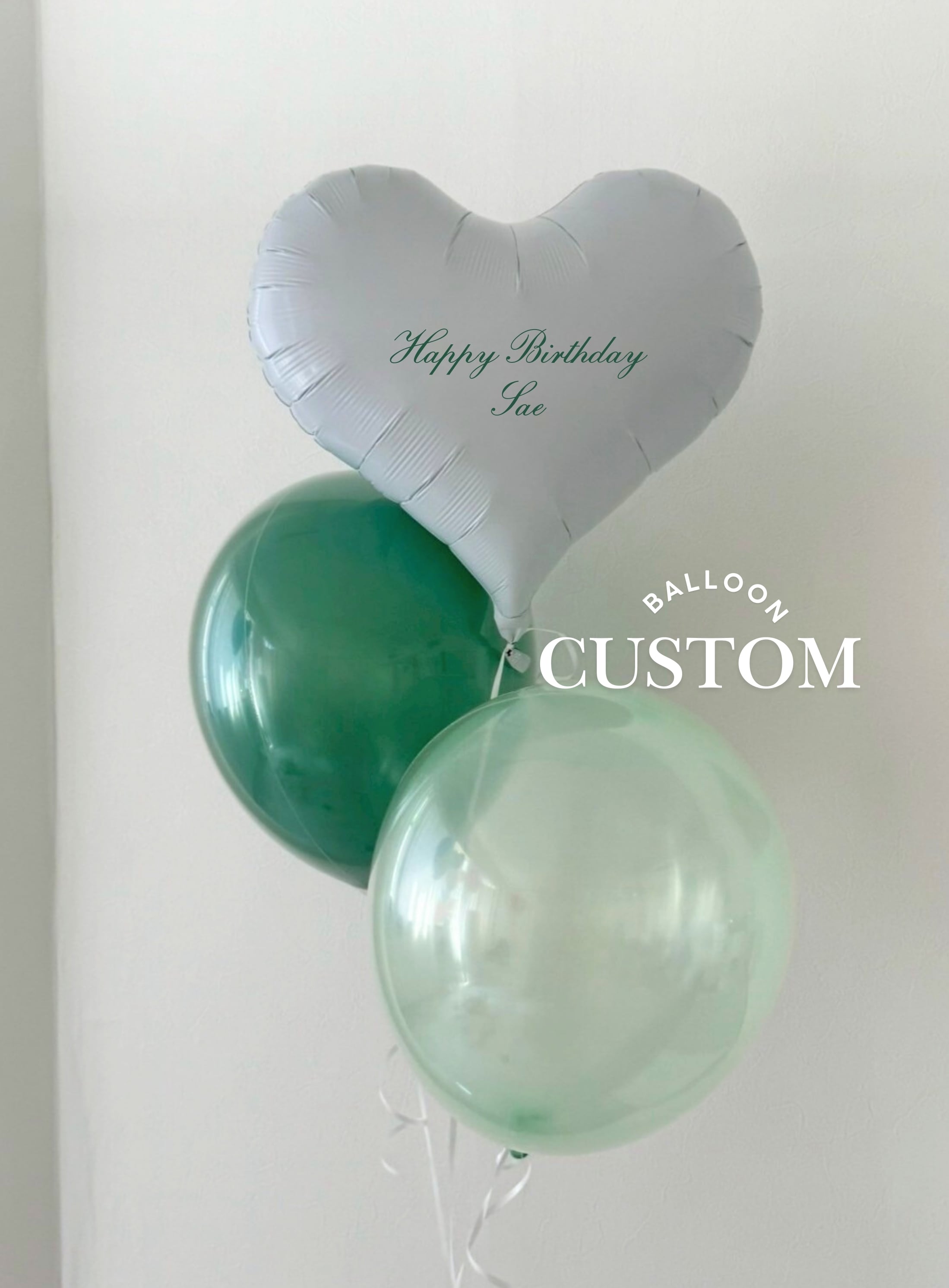 heart oval balloon 3SET 【カスタマイズ】