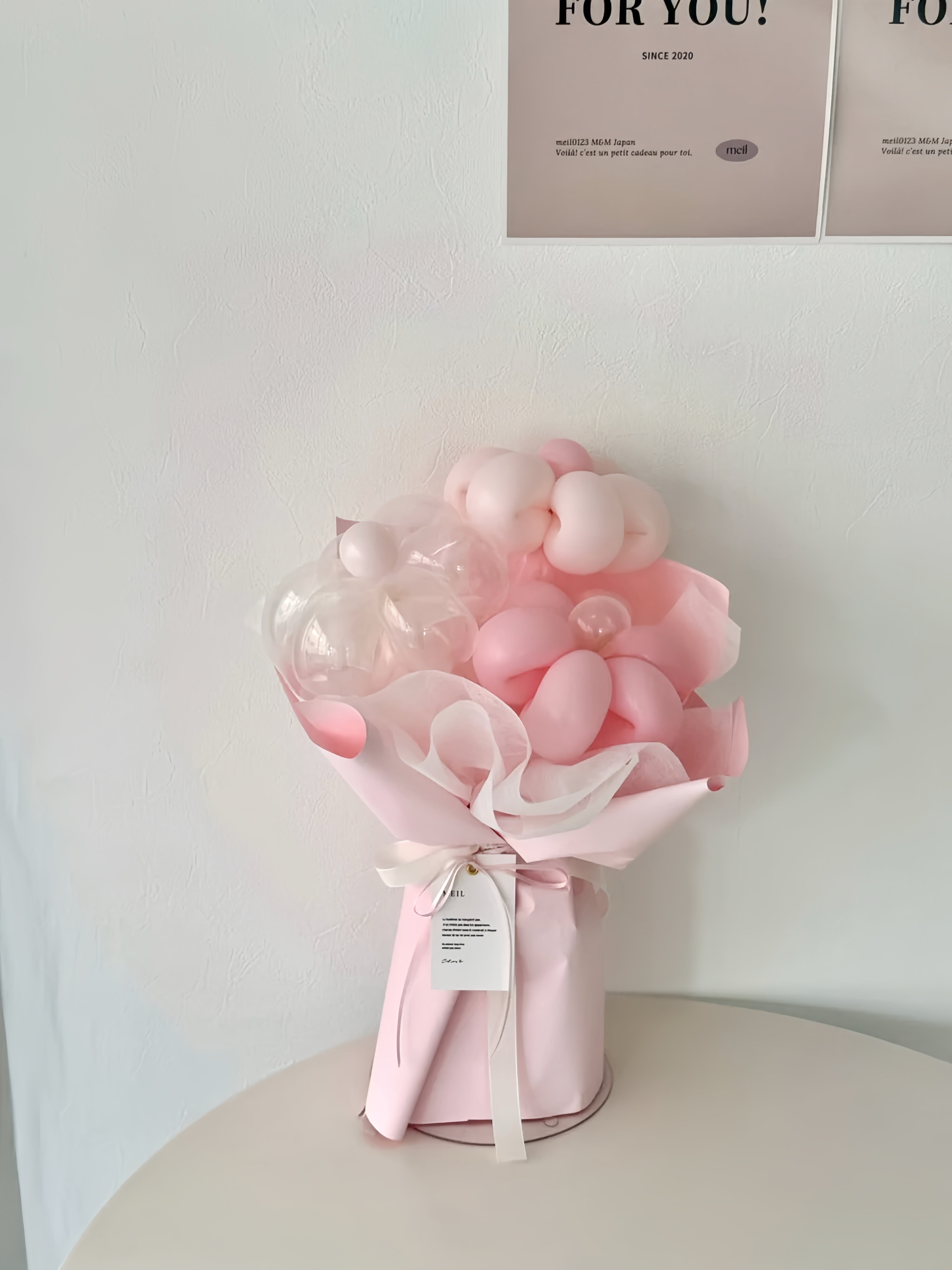 balloon flower bouquet 3本-ラッピングver-【全5色】
