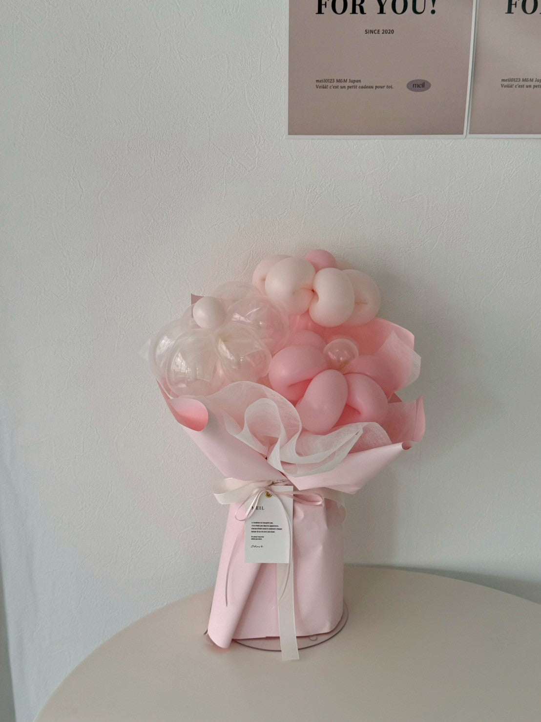 balloon flower bouquet 3本-ラッピングver-【全5色】