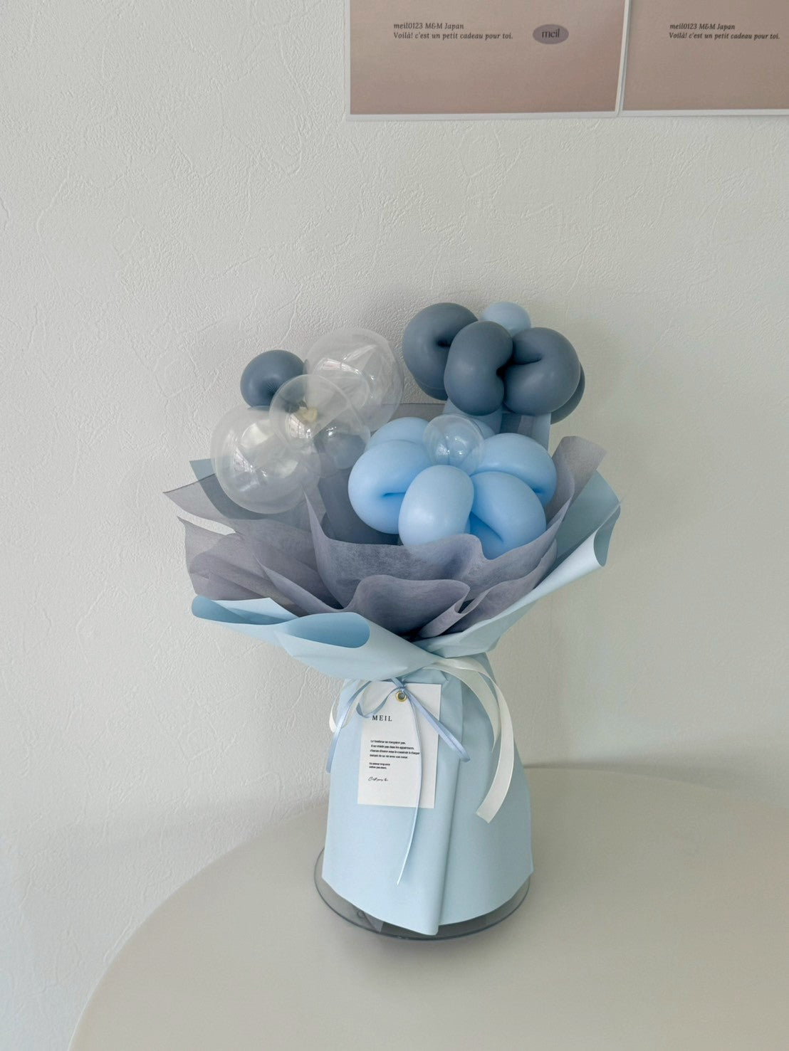 balloon flower bouquet 3本-ラッピングver-【全5色】