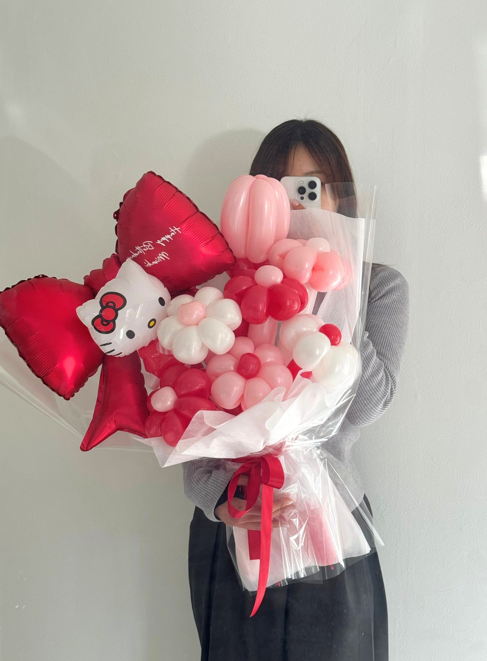 【卒業式・誕生日・記念日ギフト】キャラクターブーケ リボン サンリオ キティ