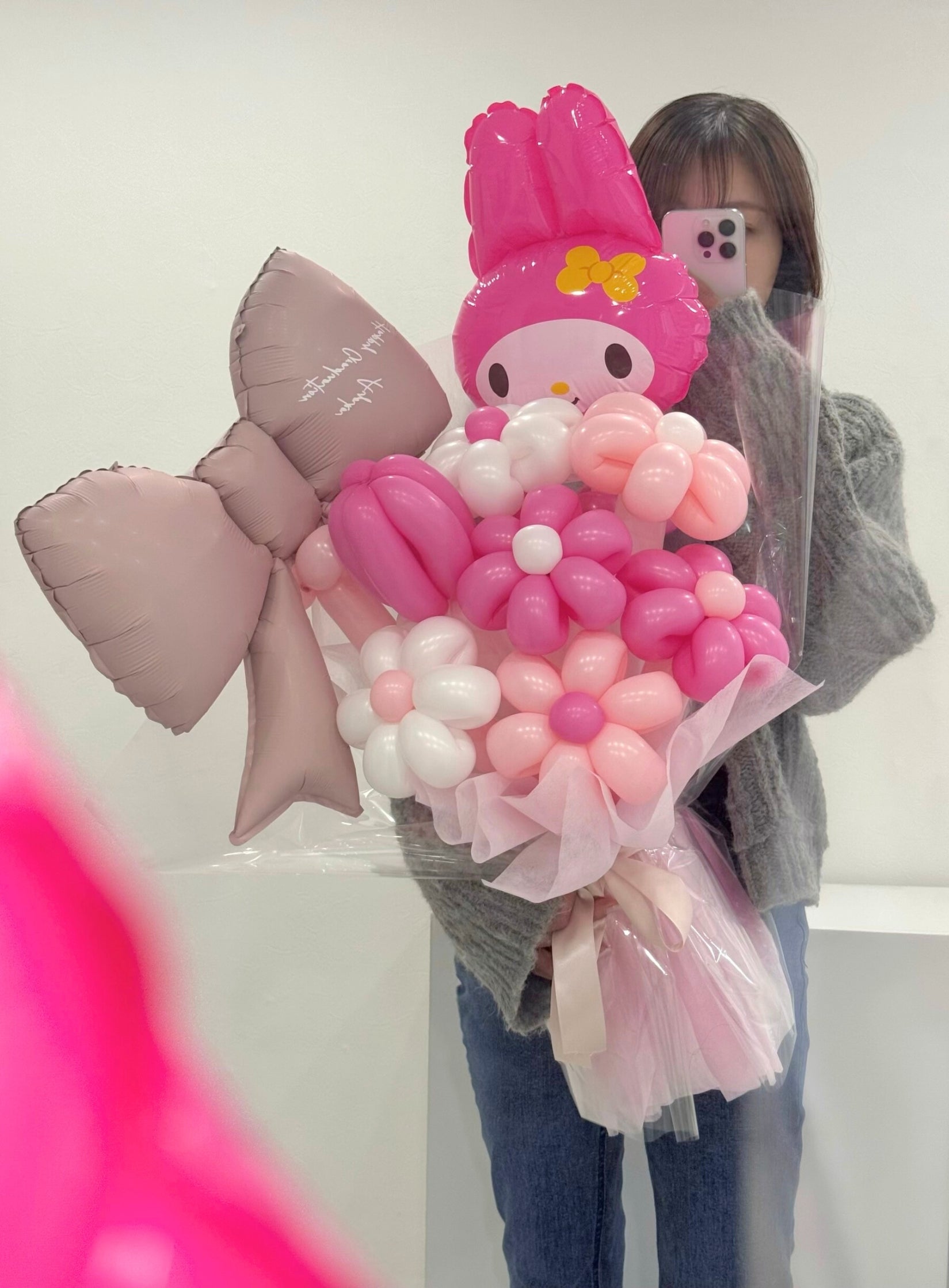 【卒業式・誕生日・記念日ギフト】キャラクターブーケ リボン サンリオ マイメロ