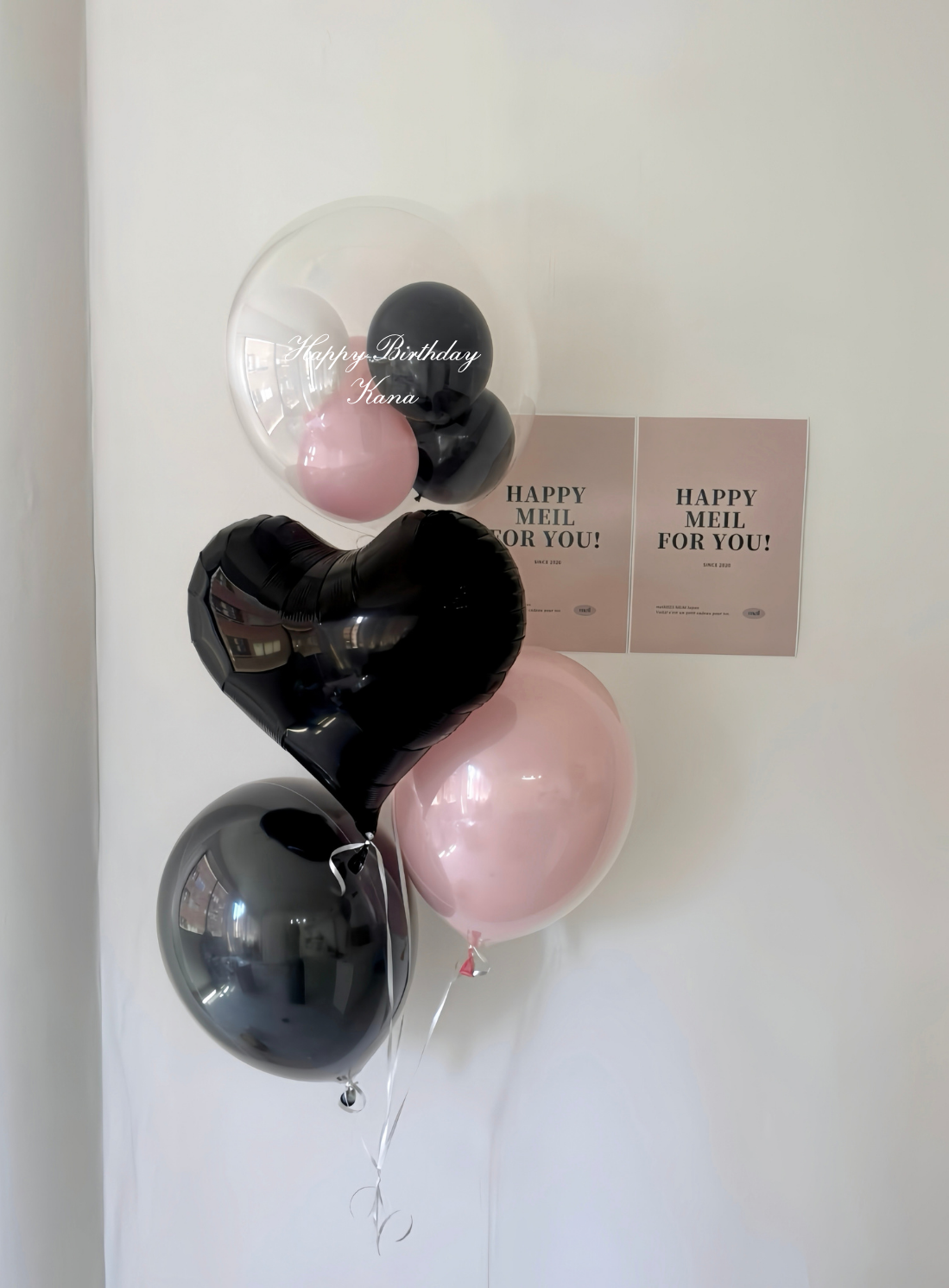 【結婚式・誕生日・記念日ギフト】heart round mix balloon 4SET|全16色