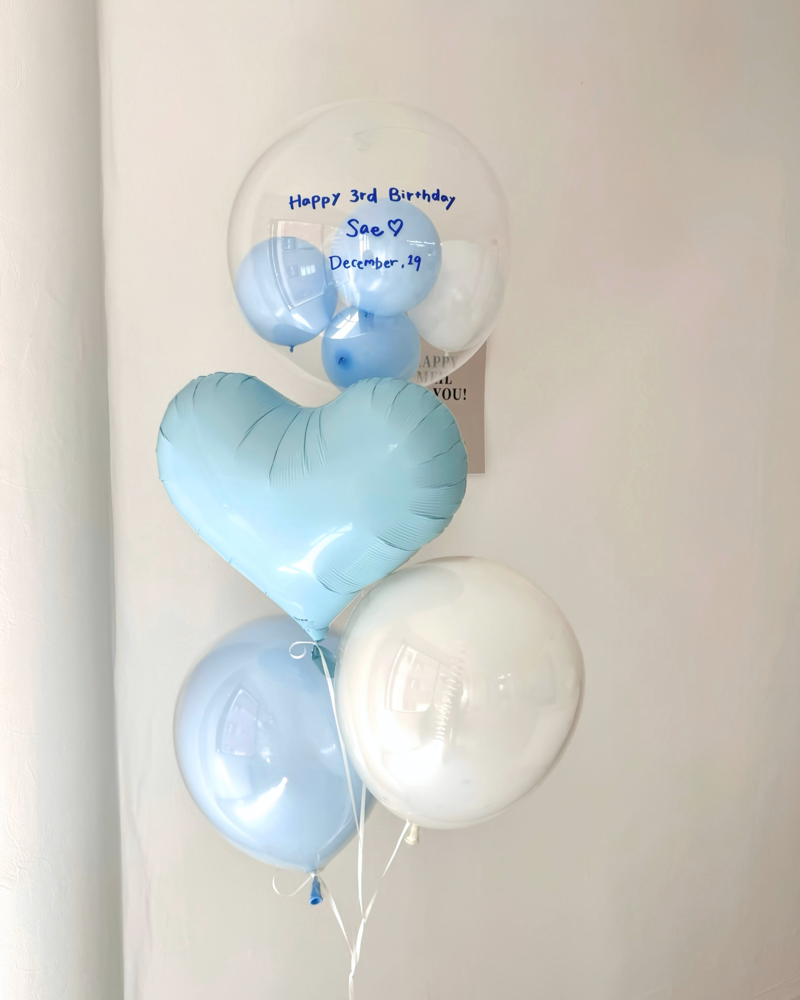【結婚式・誕生日・記念日ギフト】heart round mix balloon 4SET|全12色