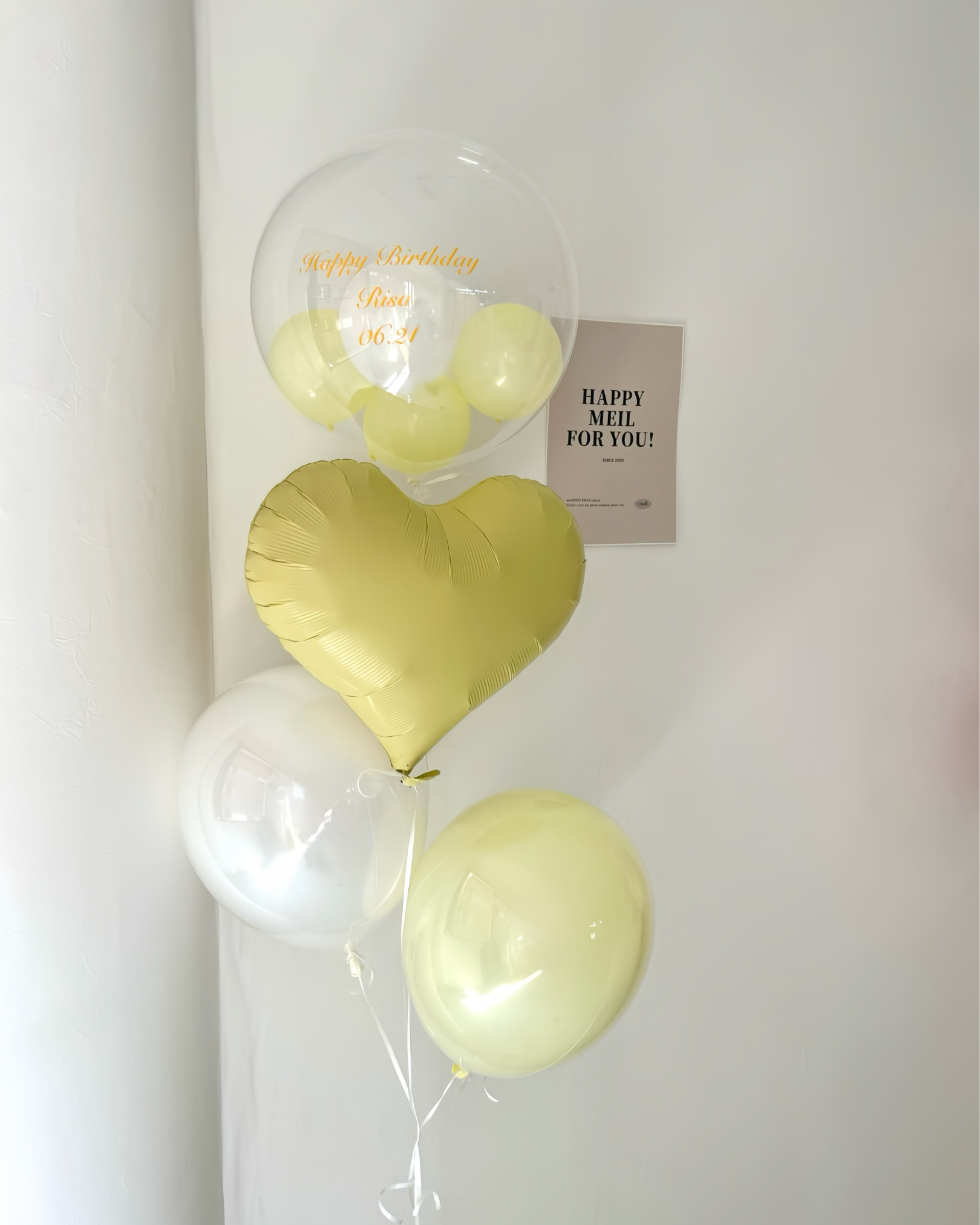 【結婚式・誕生日・記念日ギフト】heart round mix balloon 4SET|全12色