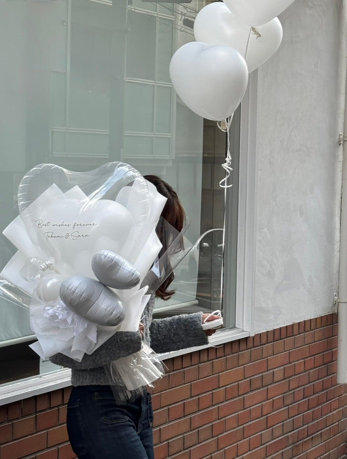 belle heart balloon bouquet 【全6色】
