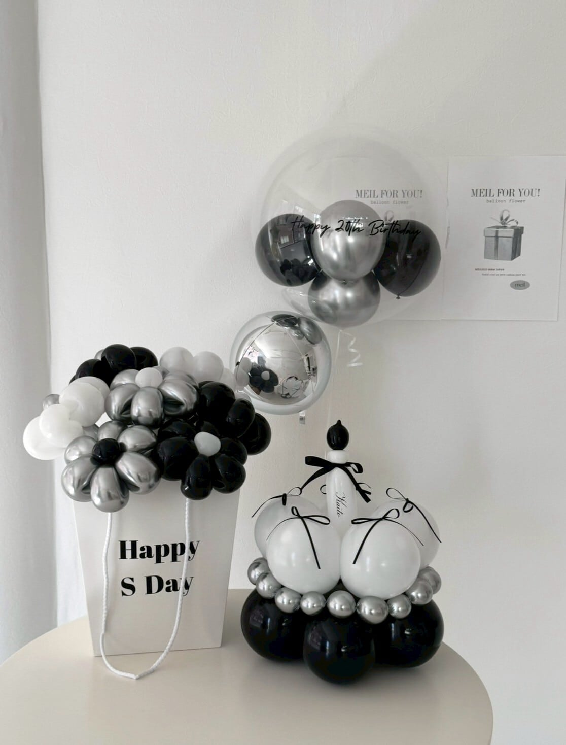 black×white balloon 3SET【セット商品】【カラー変更可】
