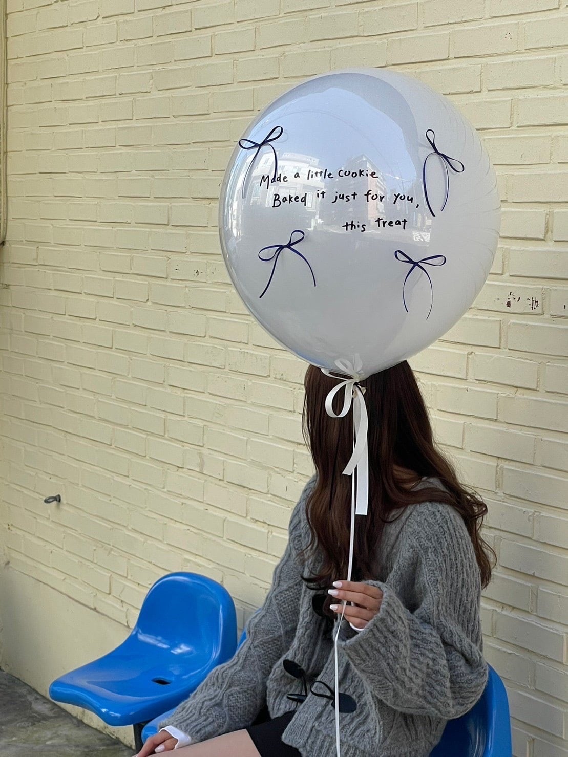 ribbon float balloon -BIG size-【立体リボンver】【全33色】