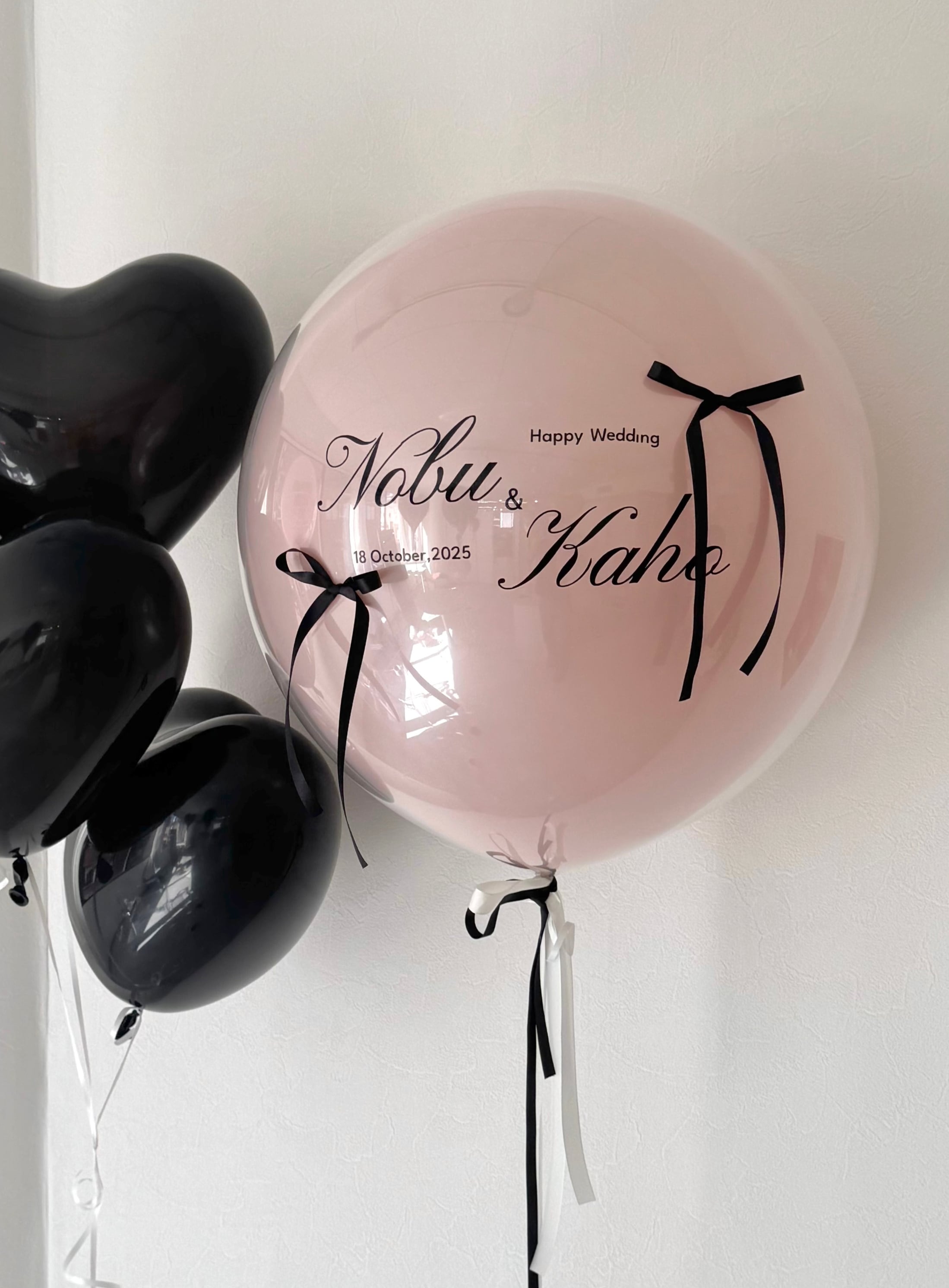 design 06 round balloon リボン付き -BIG size-【全33色】【ウェディング】