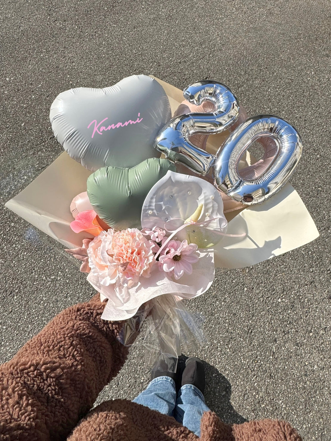 【成人式】anthurium flower balloon bouquet -12-