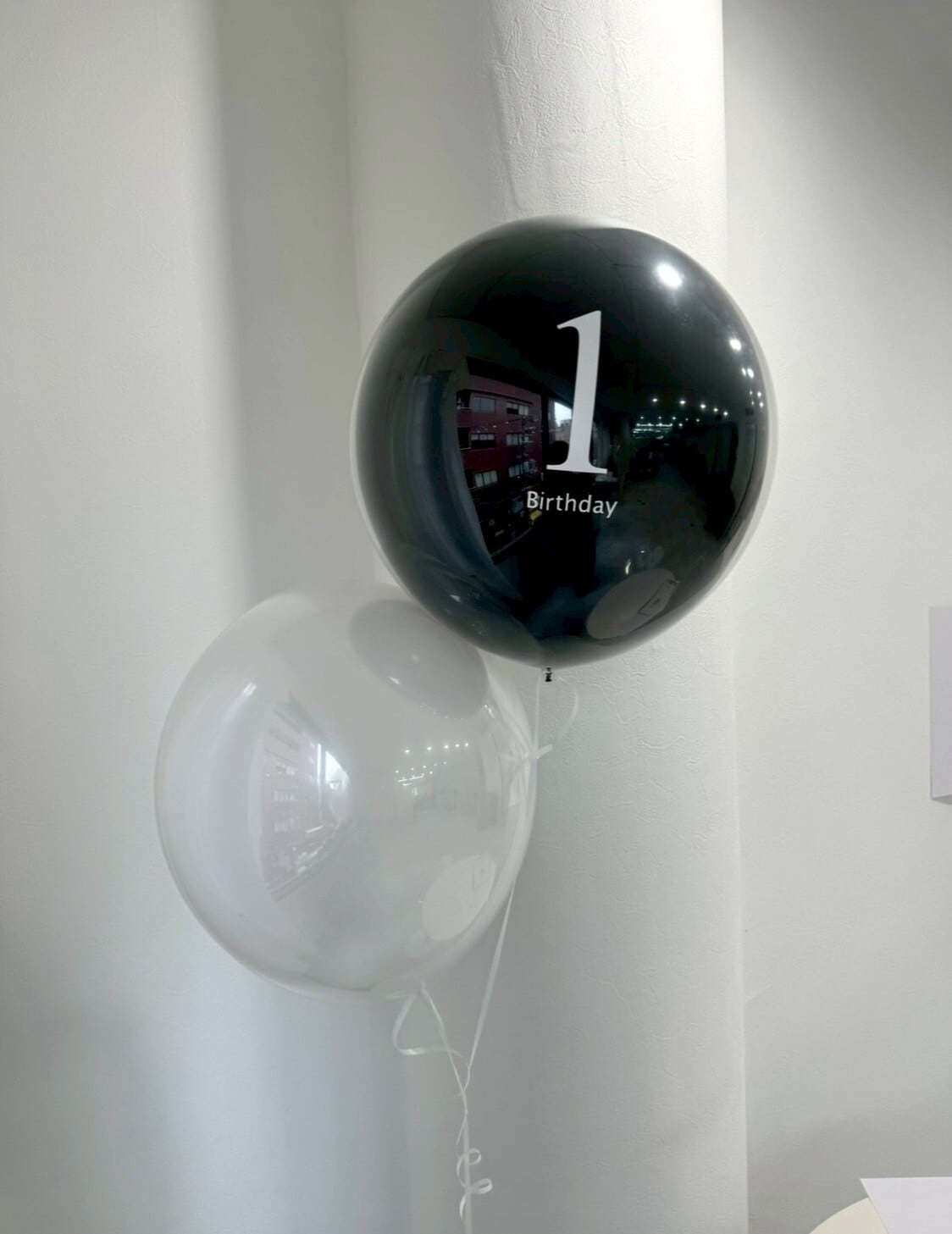 Birthday number balloon black×white 2SET【カラー変更可】