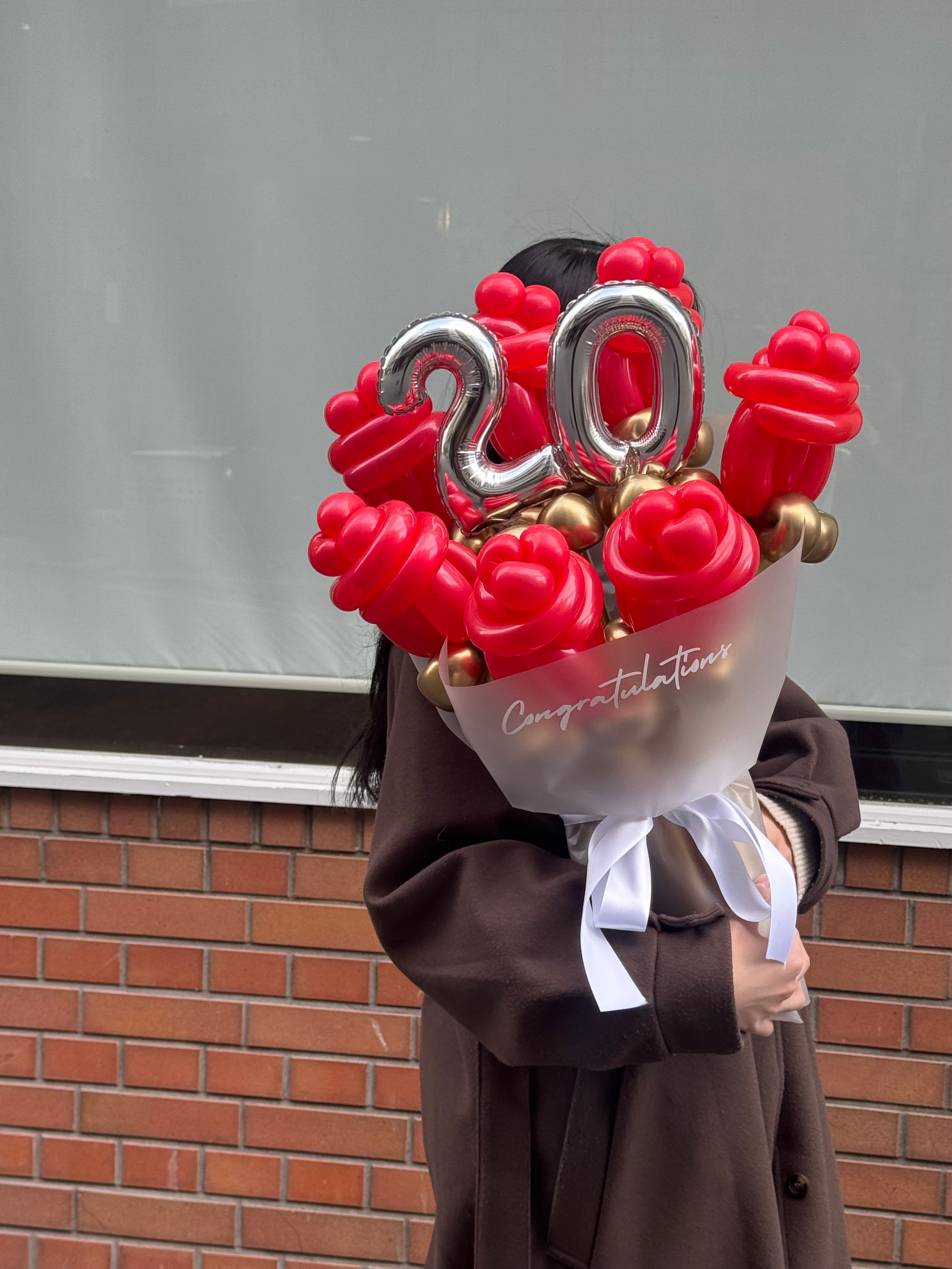 【成人式】20 balloon rose bouquet 【全7色】