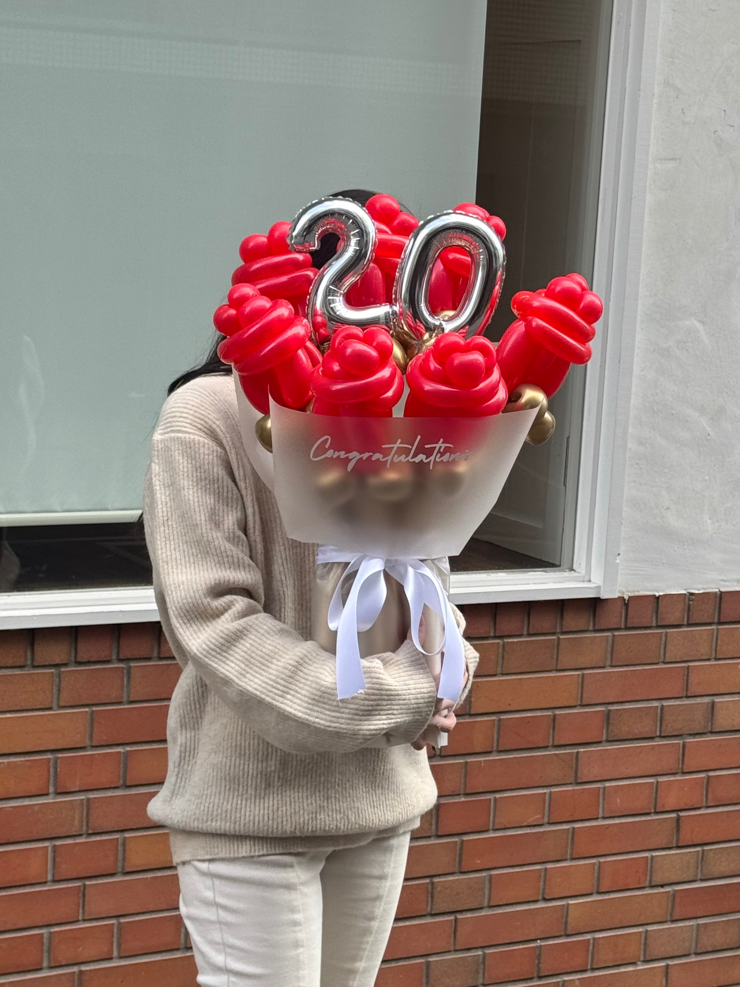 【成人式】20 balloon rose bouquet 【全7色】