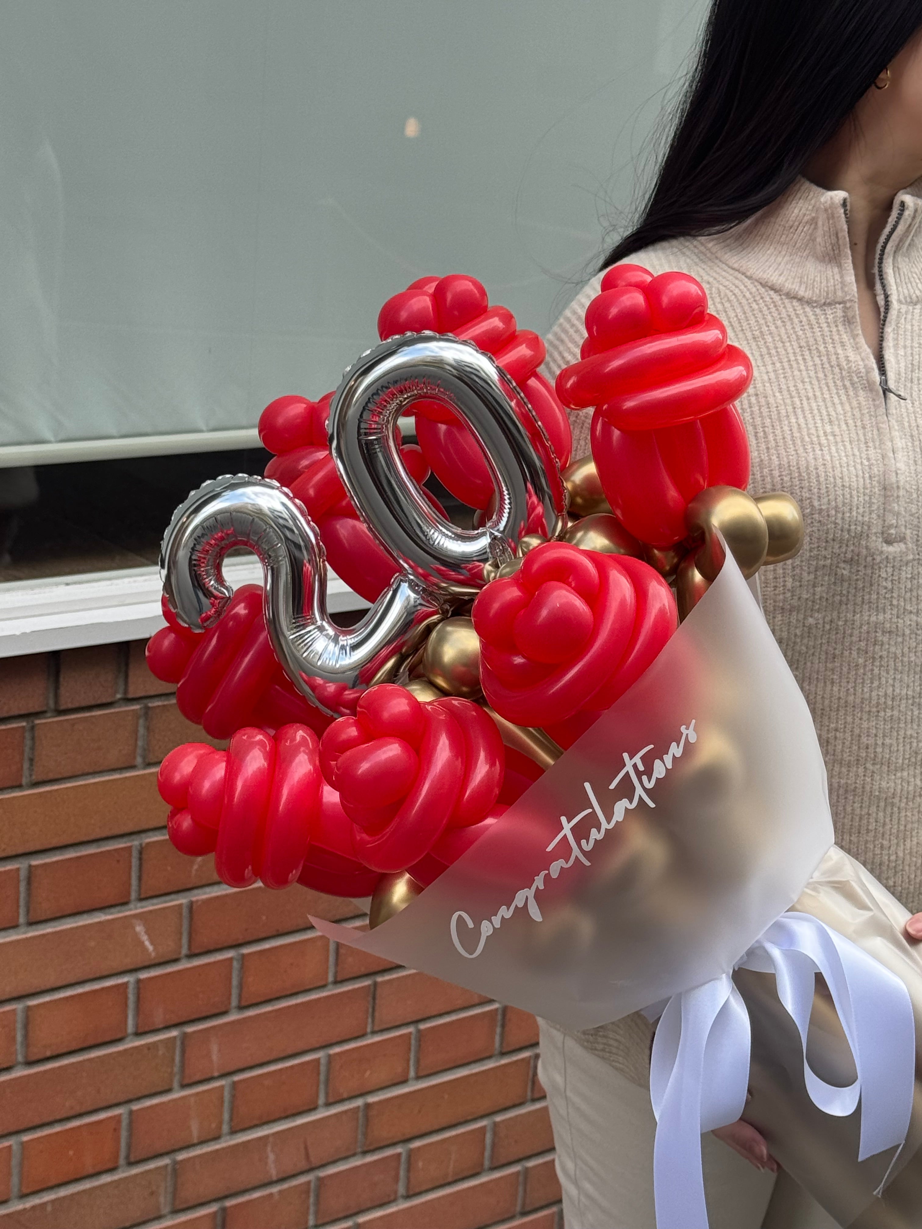 【成人式】20 balloon rose bouquet 【全7色】