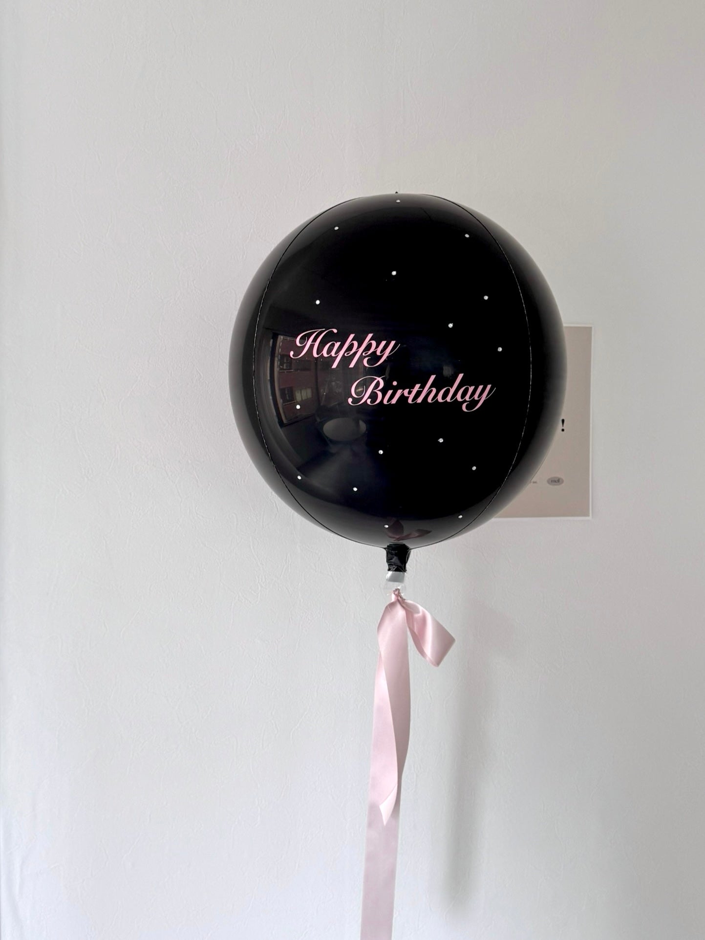 【誕生日・推し活】ブラック Ball Balloon(ラインストーン付)