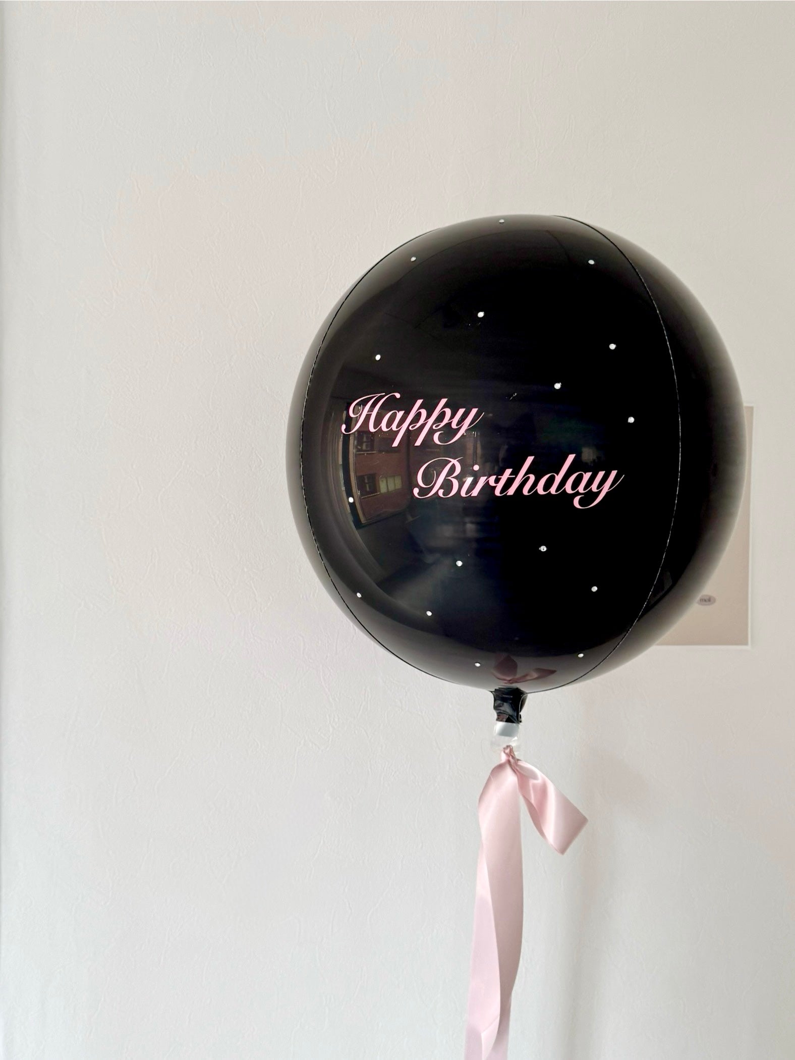 【誕生日・推し活】ブラック Ball Balloon(ラインストーン付)