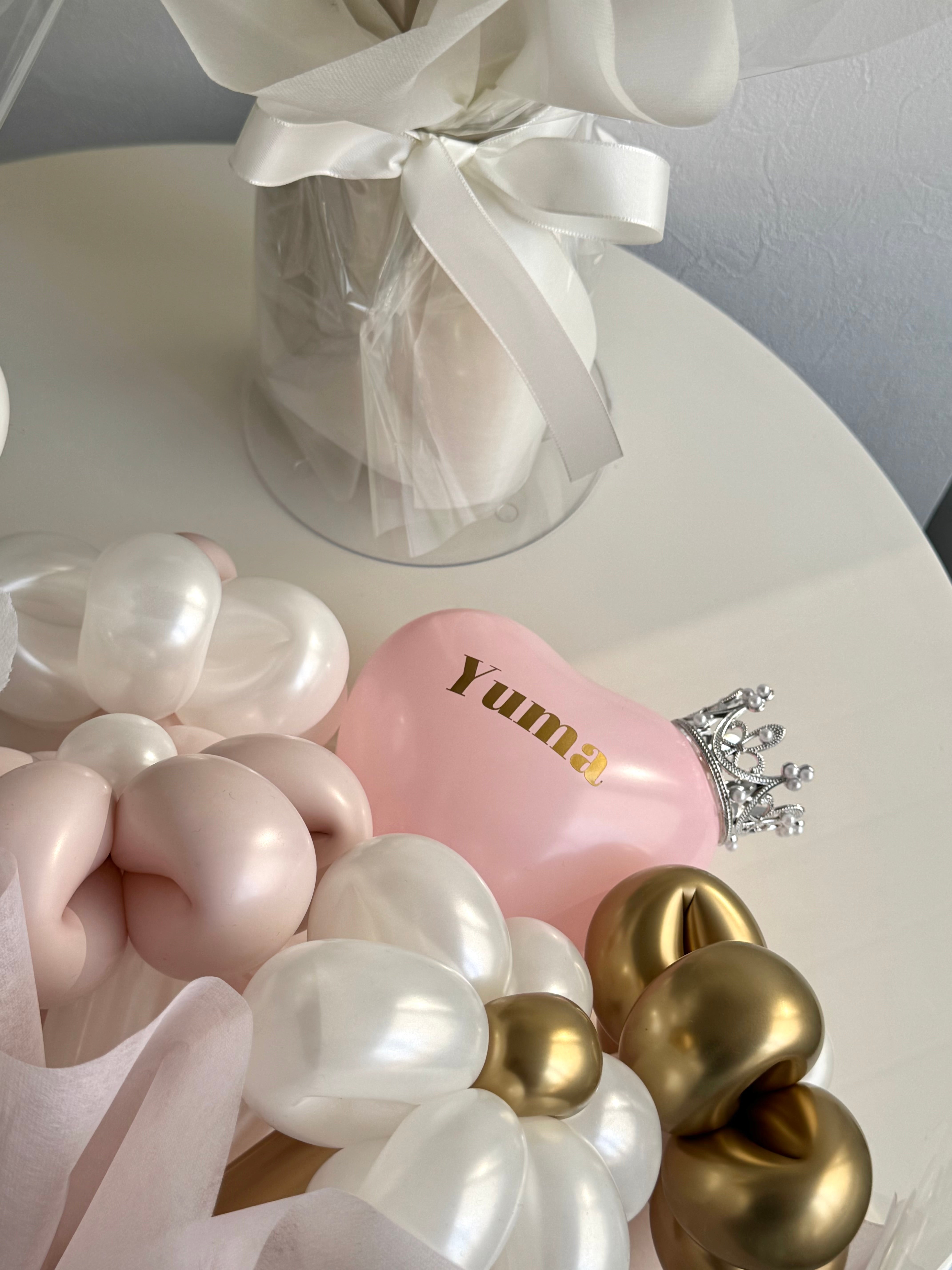 【卒業式】ティアラ ミニハートバルーンフラワーブーケ ラッピングver|全42色