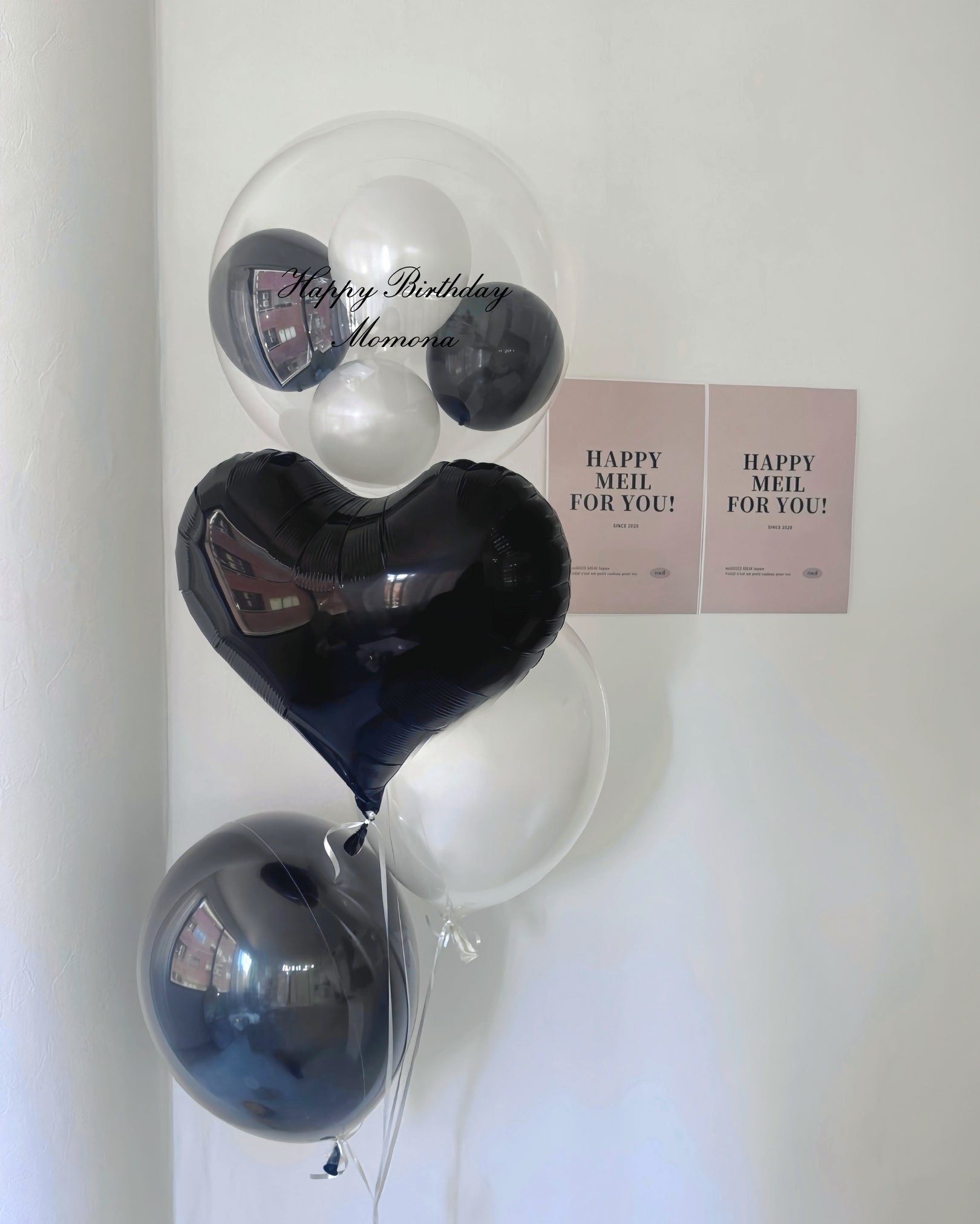【結婚式・誕生日・記念日ギフト】heart round mix balloon 4SET|全13色