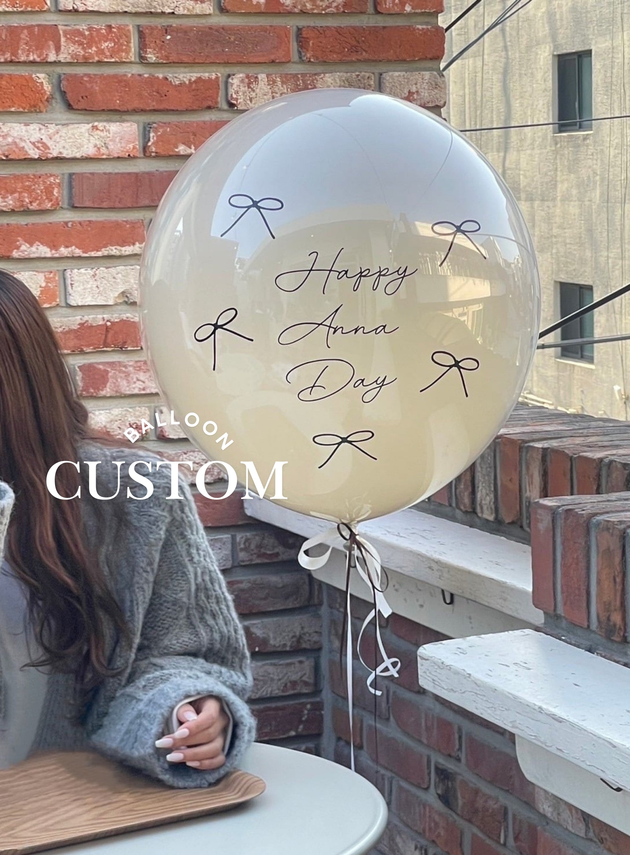 ribbon float balloon -BIG size-【ステッカーリボンver】【全33色】