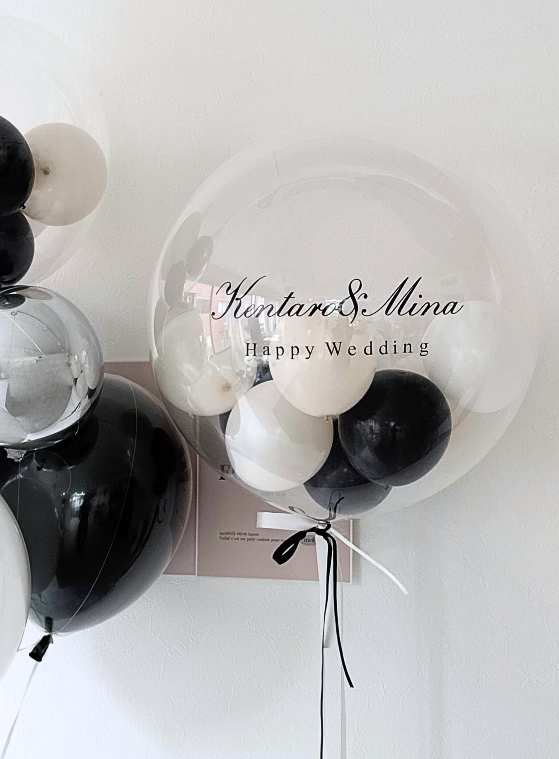 white×beige×black bulle float balloon-BIG size-【カラー変更可】