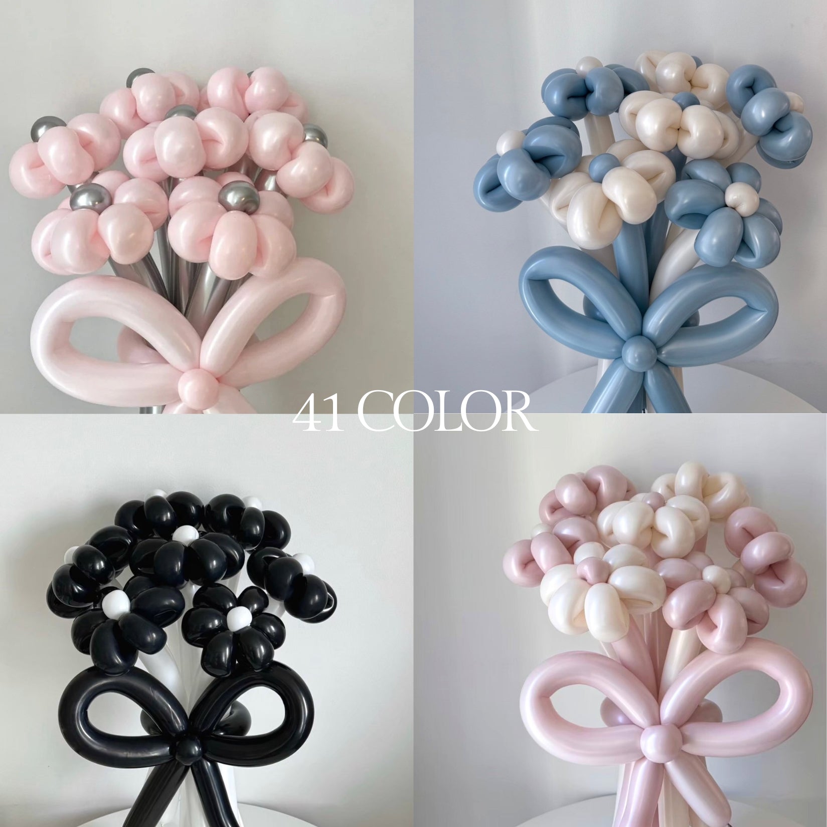 【誕生日・記念日ギフト】バルーンフラワーブーケ リボンver|全41色