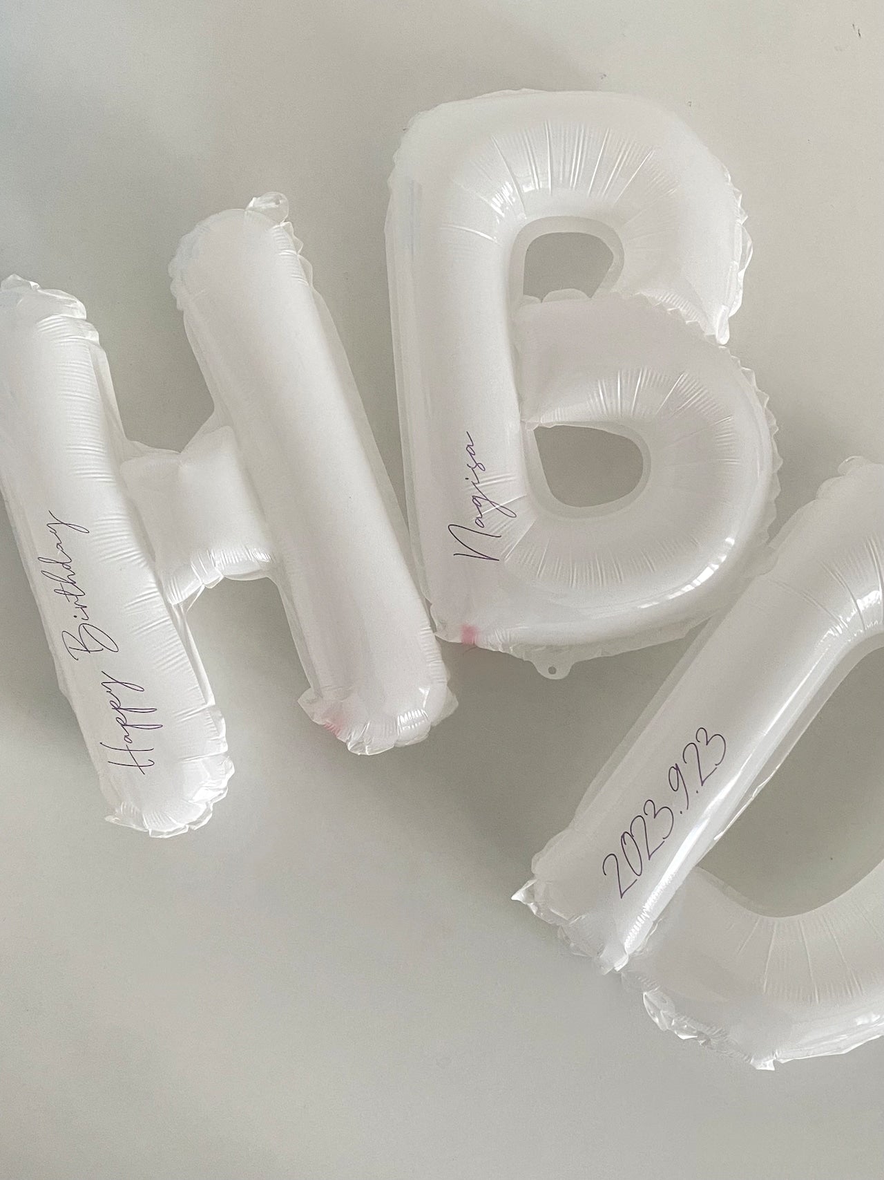 "H B D" balloon set