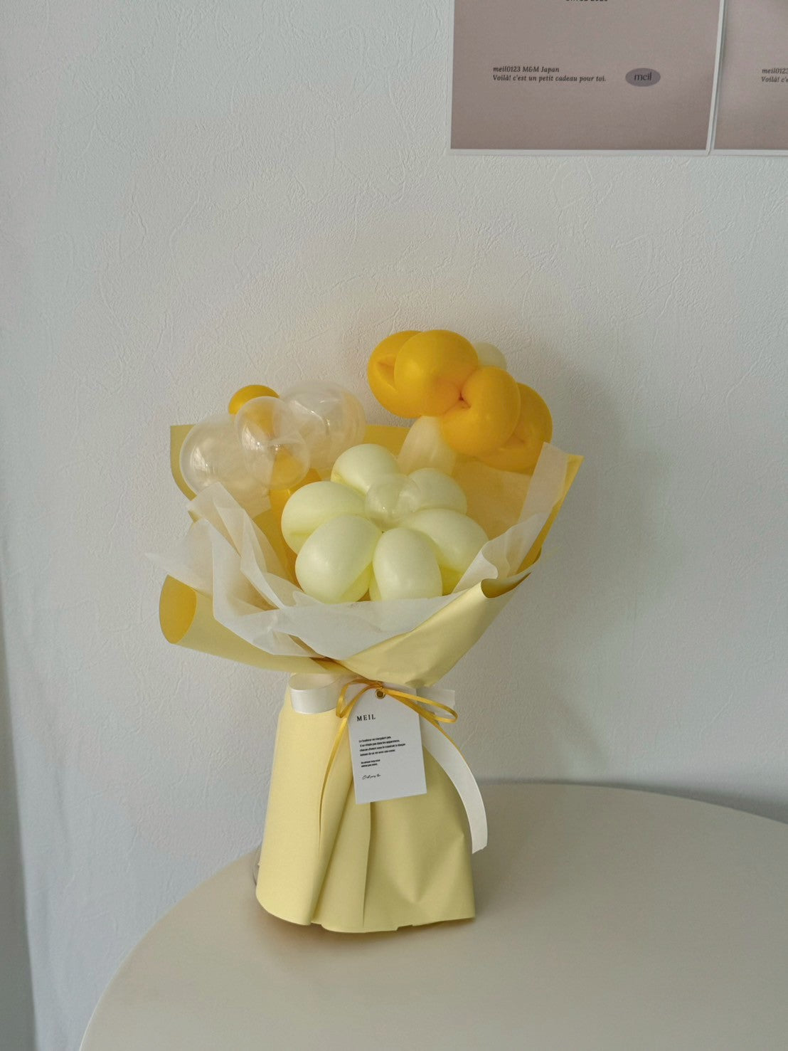 balloon flower bouquet 3本-ラッピングver-【全5色】