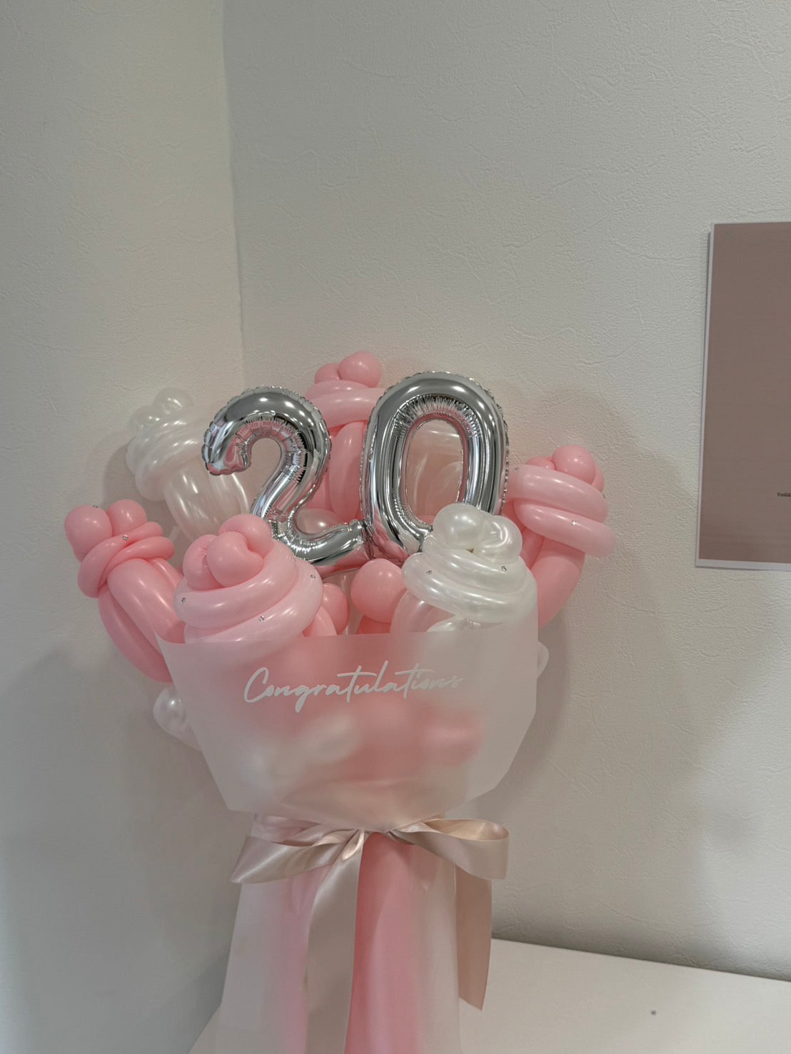 【成人式】20 balloon rose bouquet ラインストーン付き【全7色】