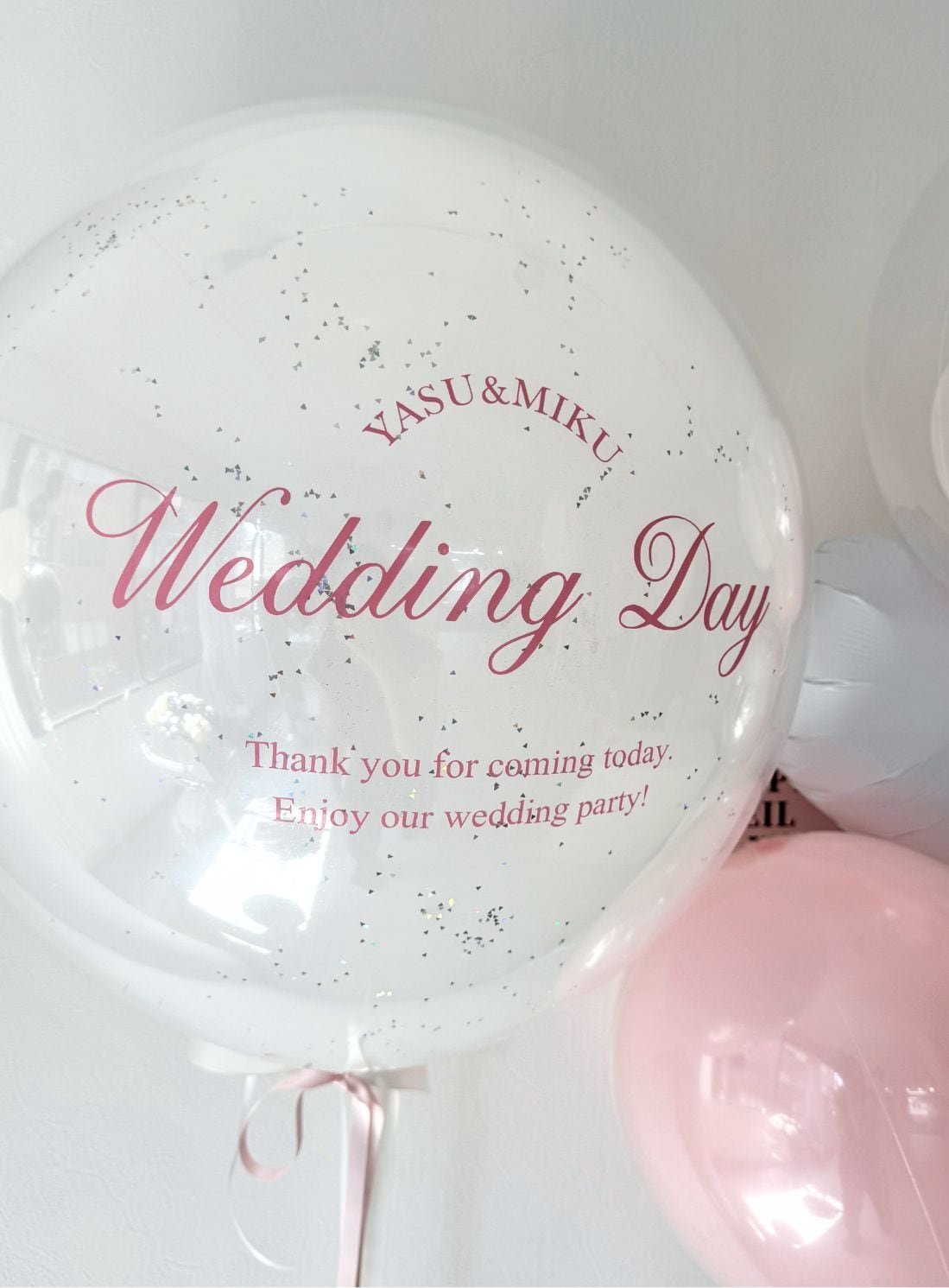 design 03 round balloon グリッター入り -BIG size-【全33色】【ウェディング】