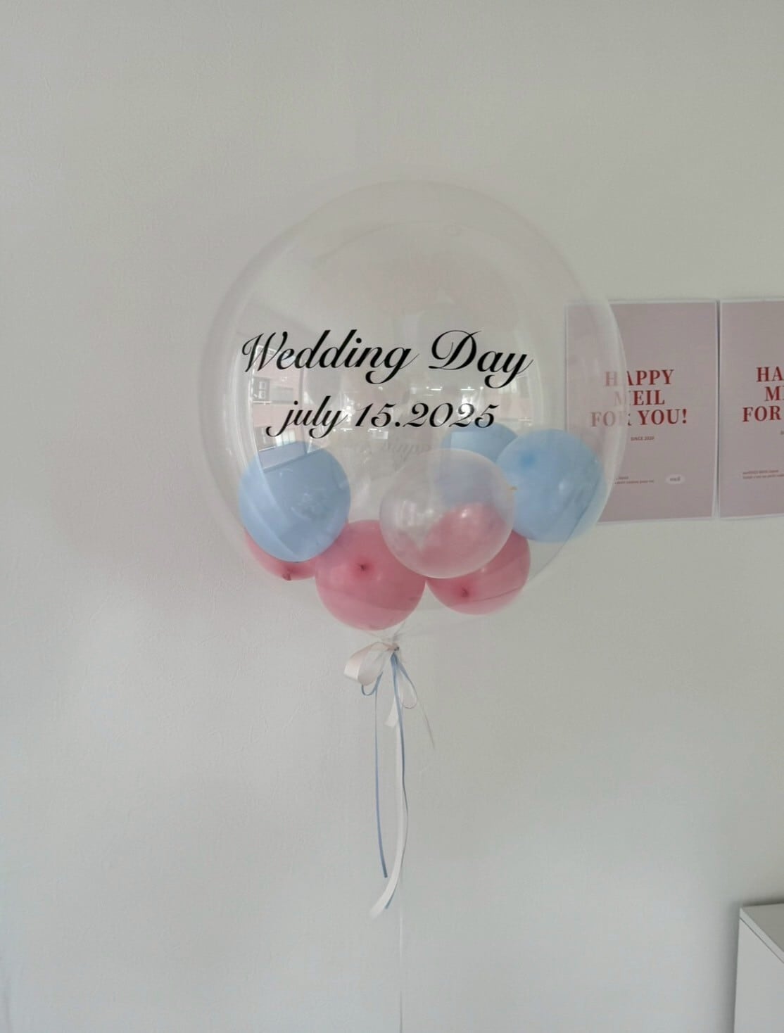 pink×light blue bulle float balloon-BIG size-【カラー変更可】