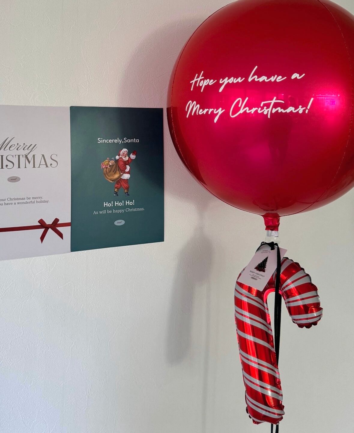 ball float balloon -01- 【赤・白2色展開】【クリスマス】