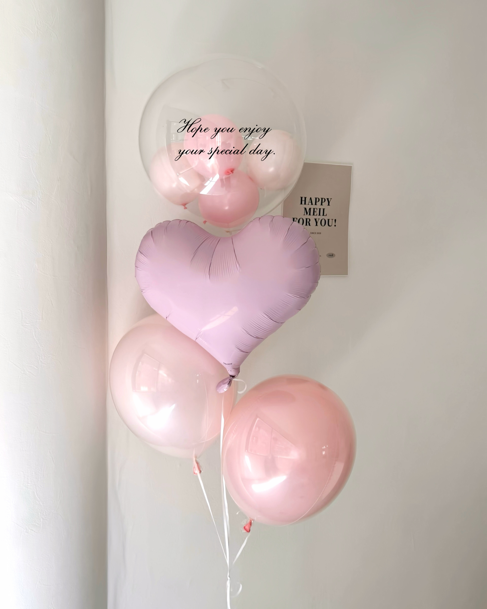 【結婚式・誕生日・記念日ギフト】heart round mix balloon 4SET｜全12色