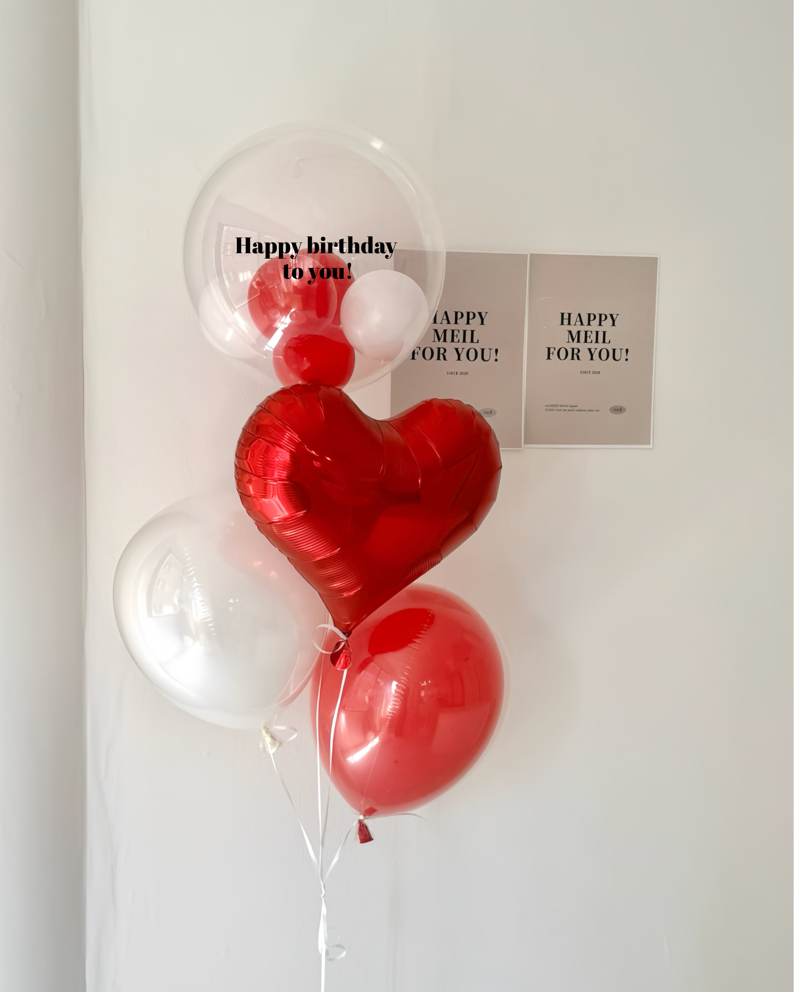 【結婚式・誕生日・記念日ギフト】heart round mix balloon 4SET｜全12色