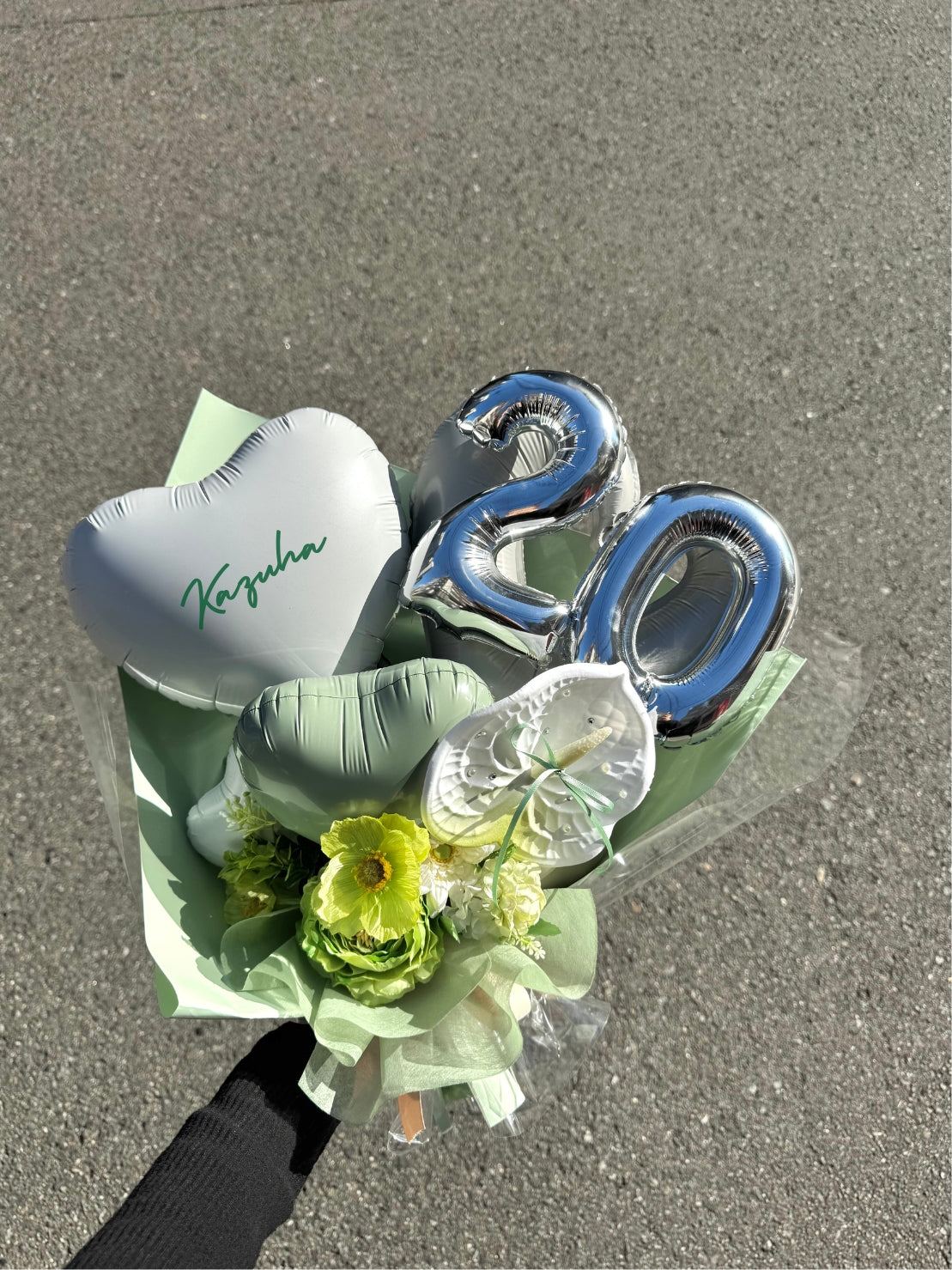 【成人式】anthurium flower balloon bouquet -05-