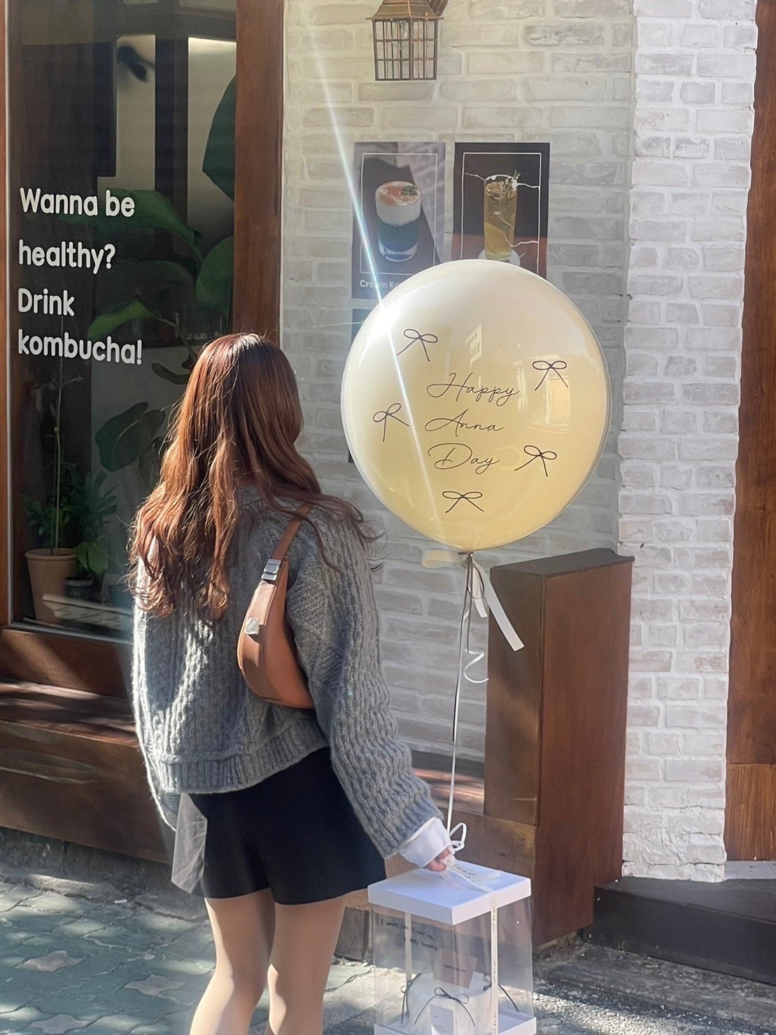 ribbon float balloon -BIG size-【ステッカーリボンver】【全33色】