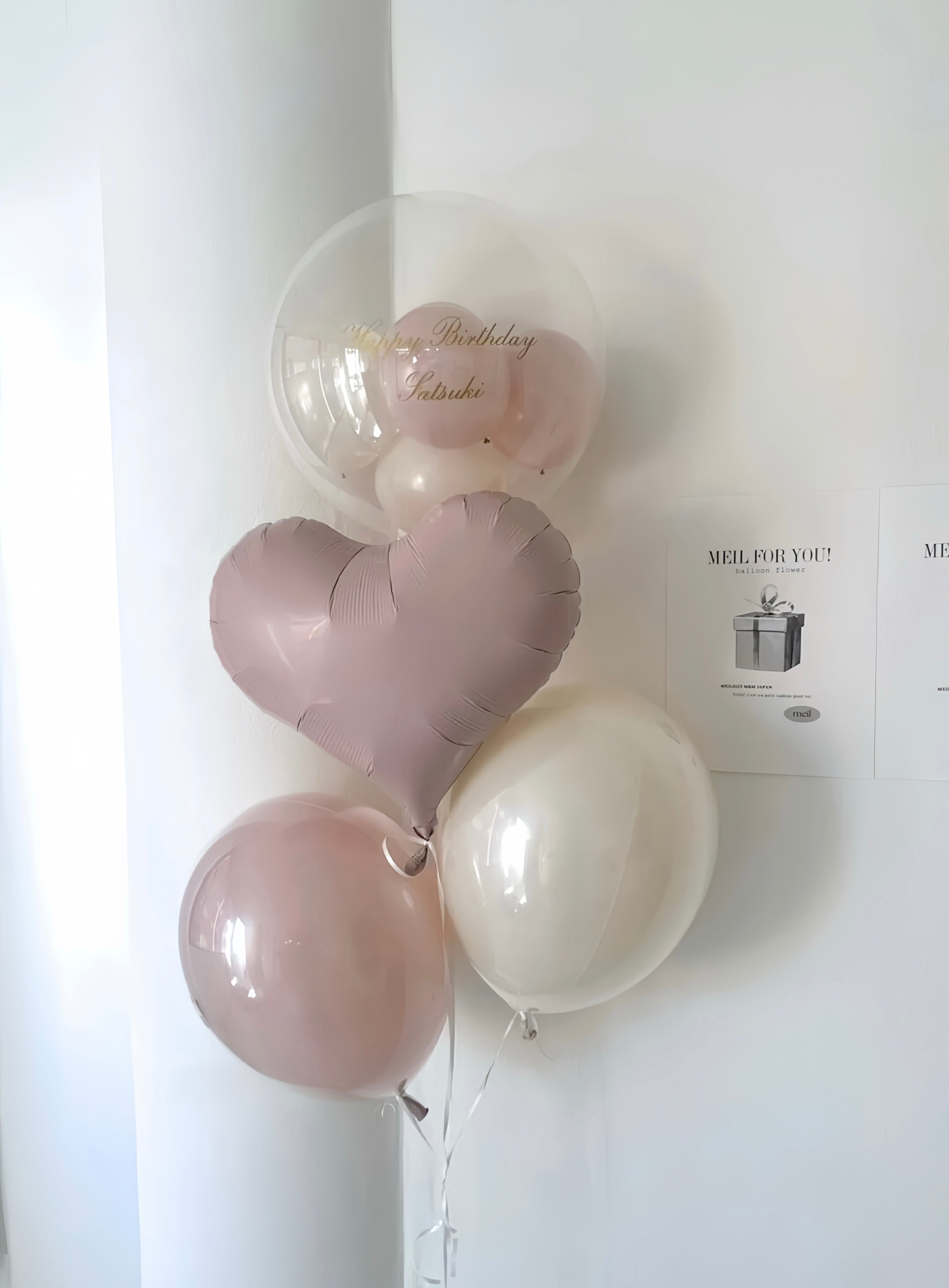 【結婚式・誕生日・記念日ギフト】heart round mix balloon 4SET｜全7色