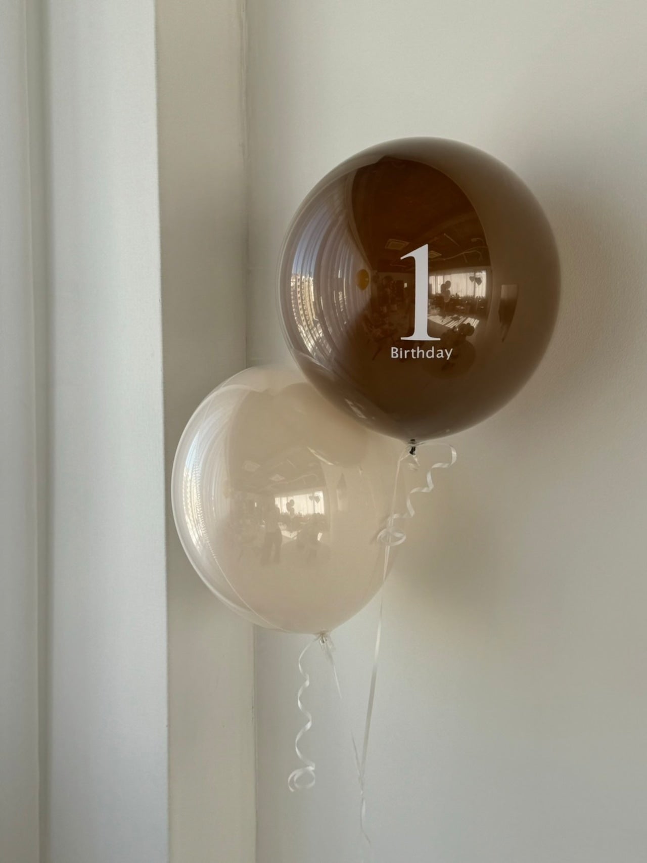 Birthday number balloon  brown×beige 2SET【カラー変更可】