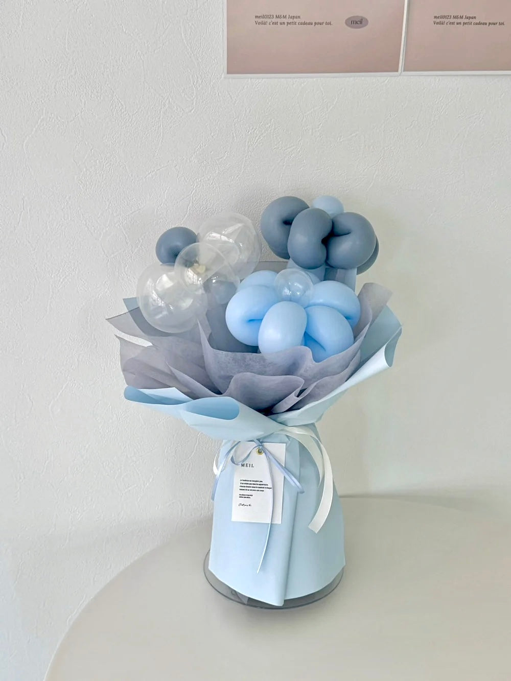 balloon flower bouquet 3本-ラッピングver-【全5色】