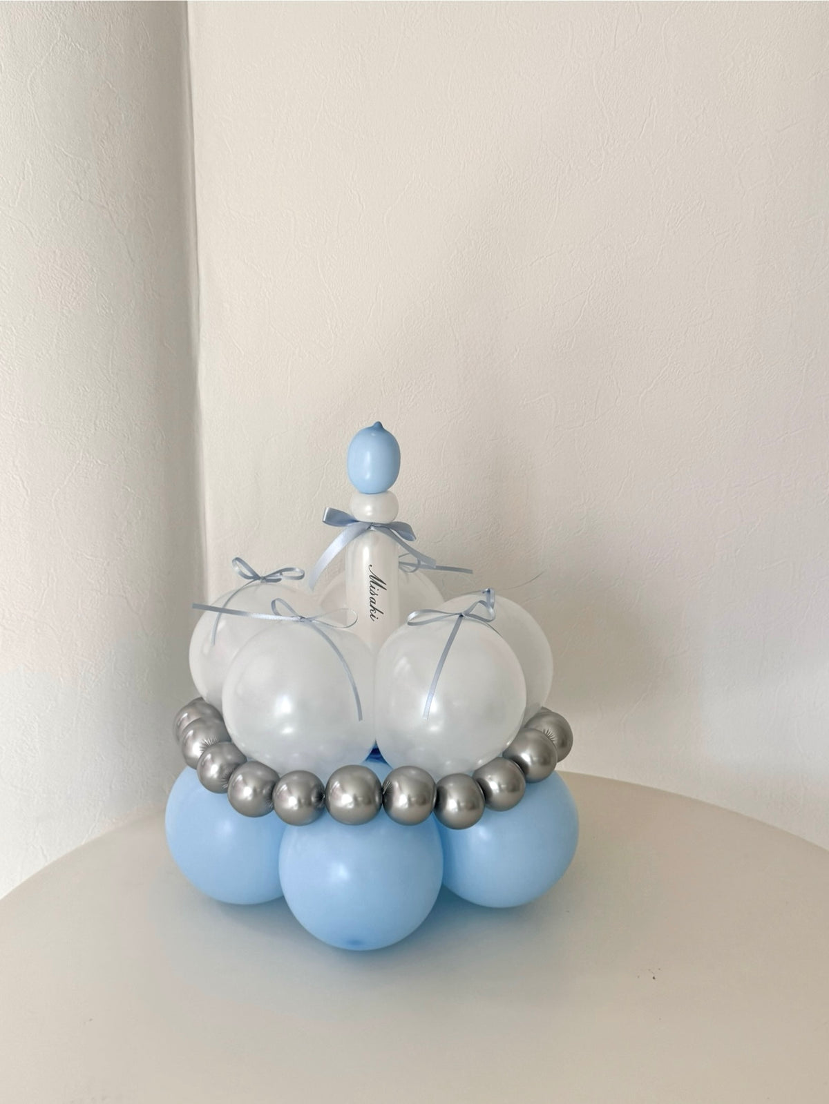 number block & cake balloon 2SET light blue×white【セット商品】【カラー変更可】