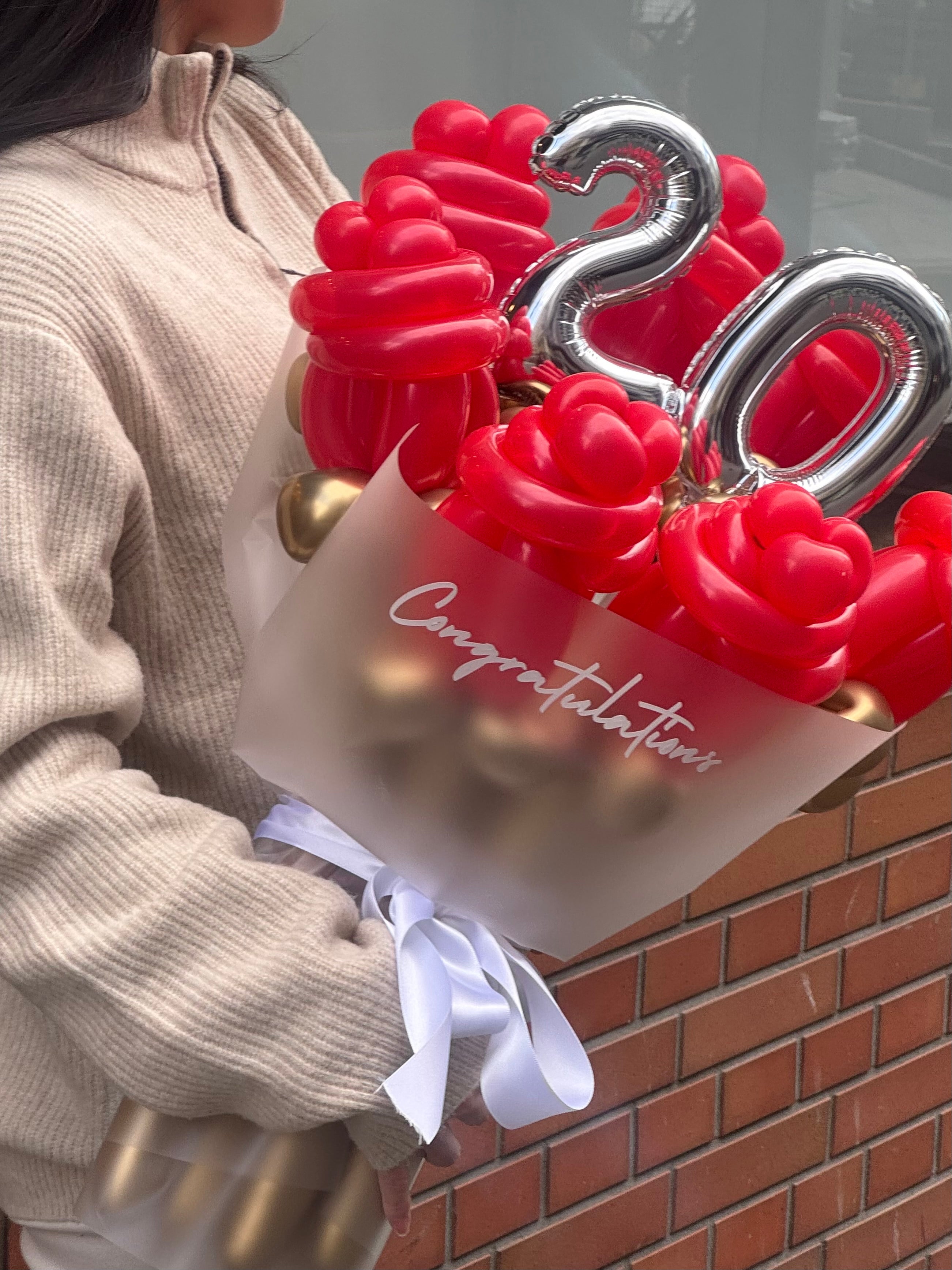 【成人式】20 balloon rose bouquet 【全7色】