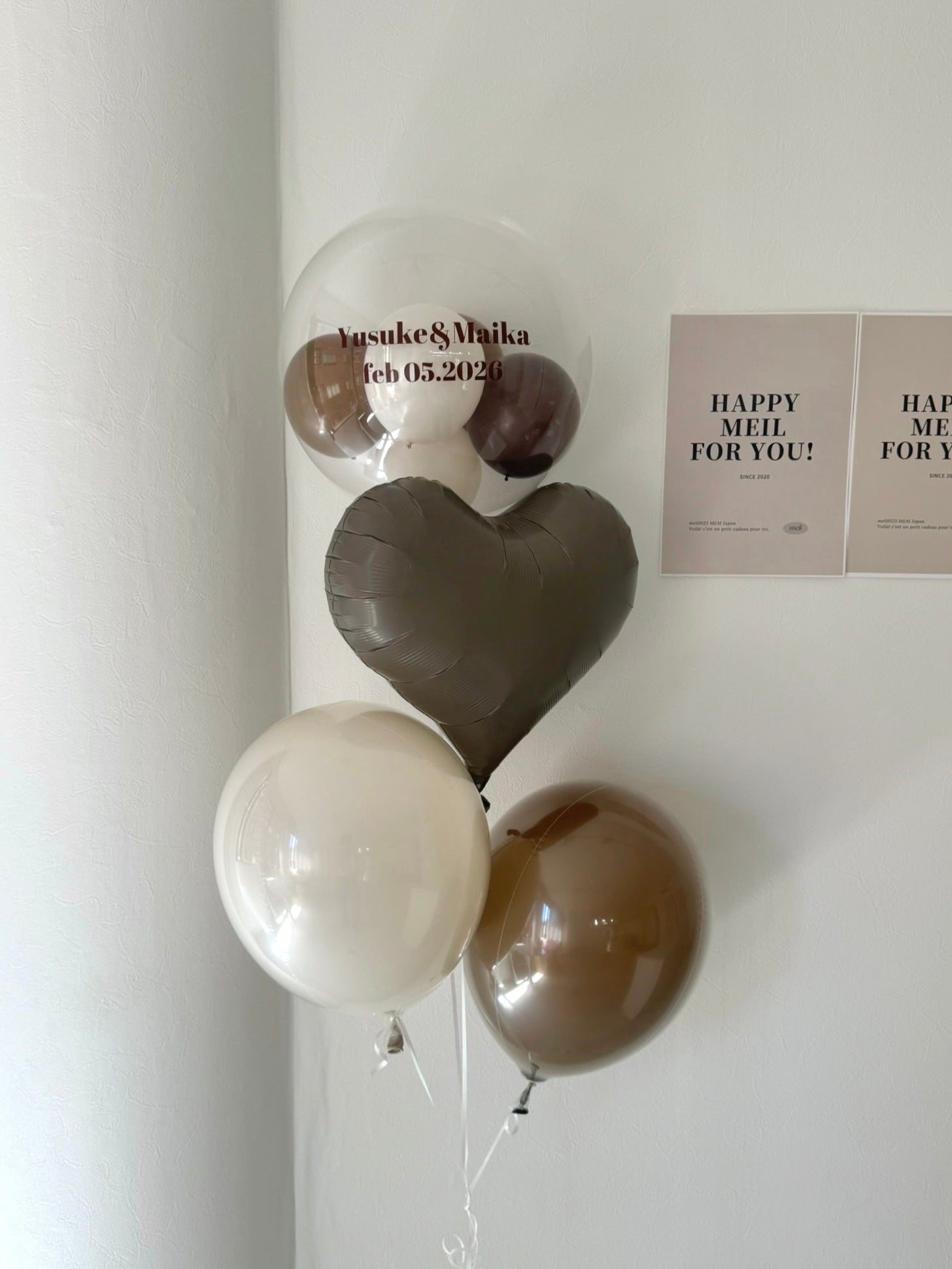 【結婚式・誕生日・記念日ギフト】heart round mix balloon 4SET｜全12色