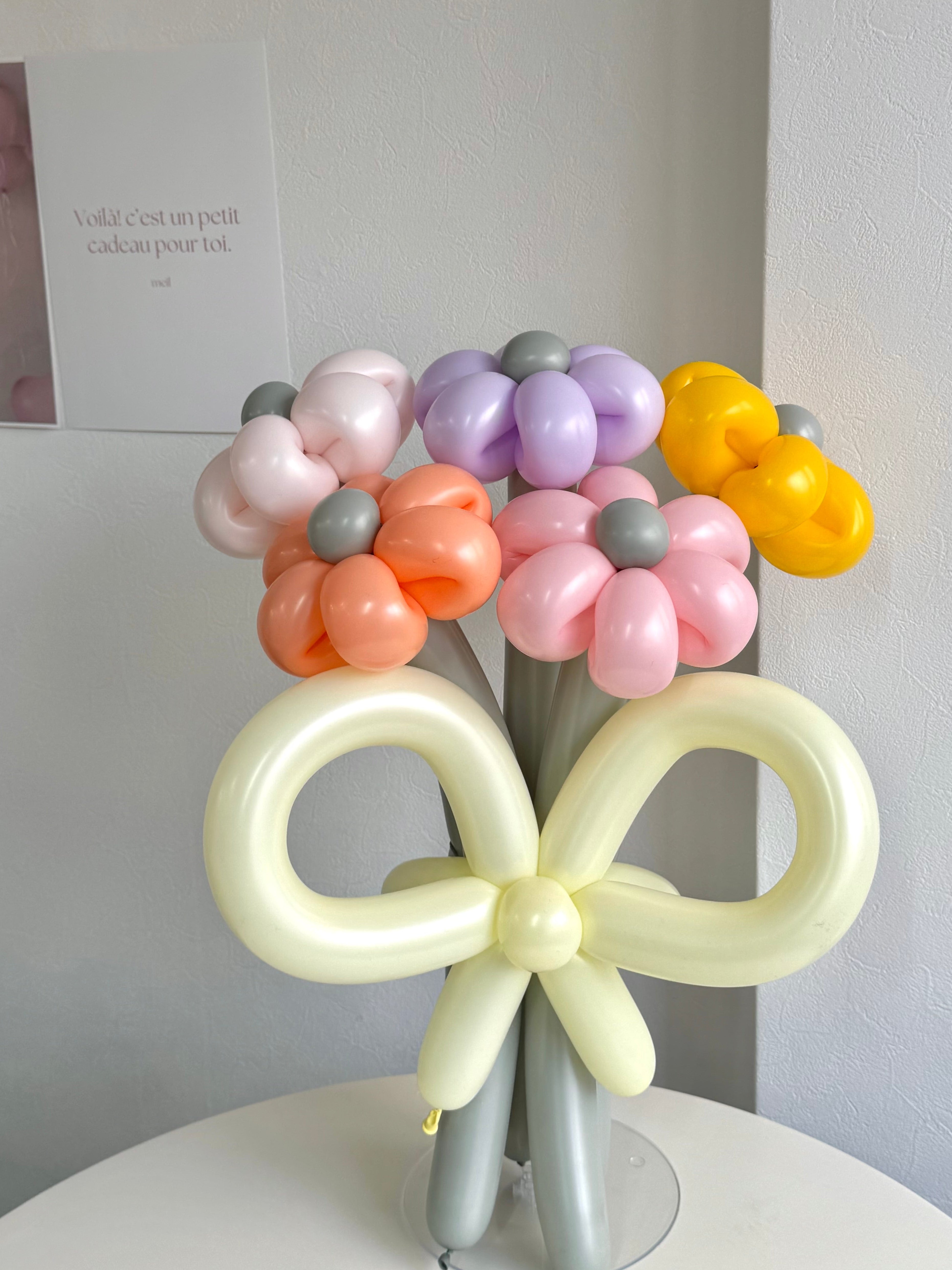 balloon flower bouquet 5本 -リボンver-【全7色】