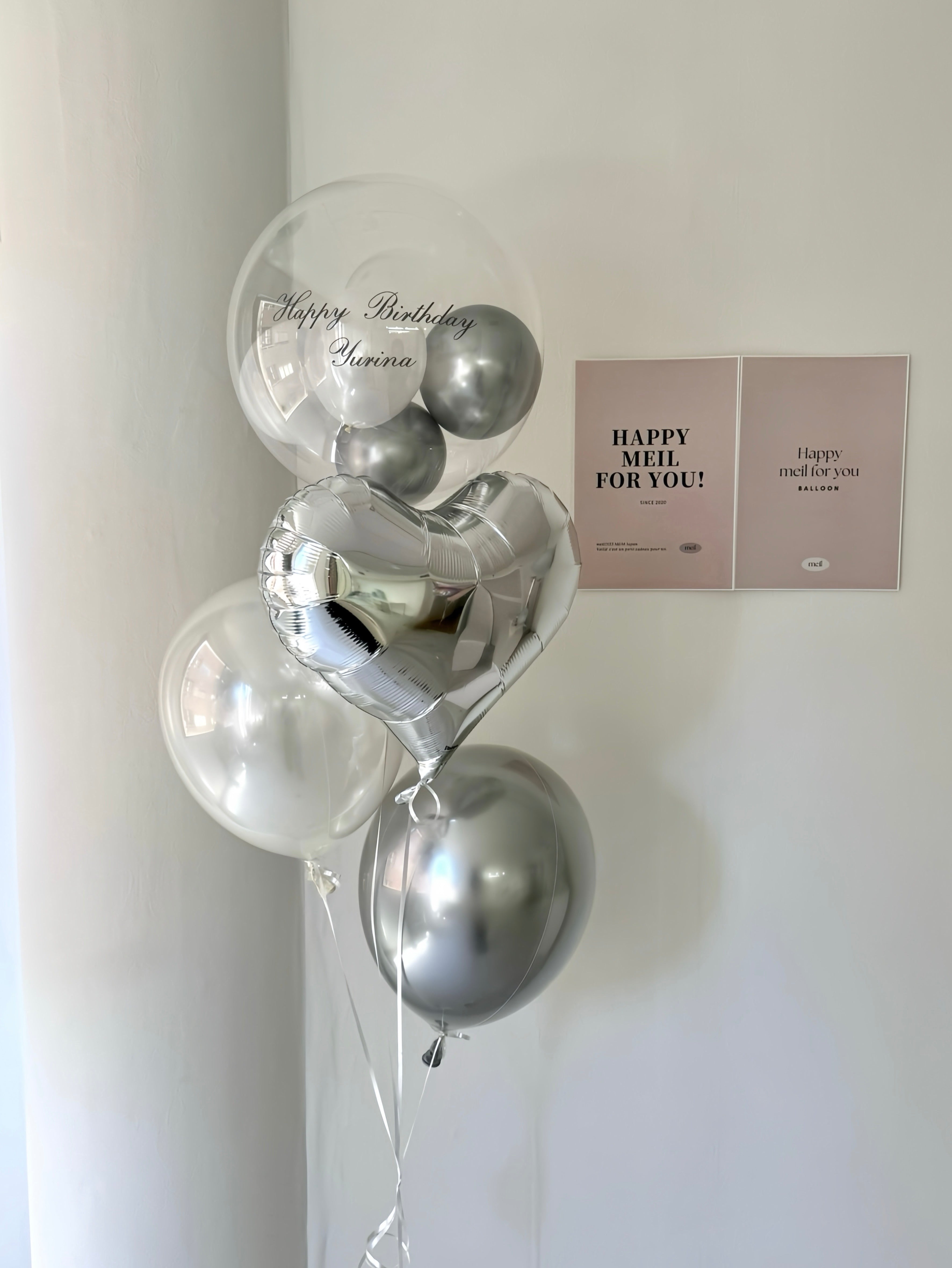 【結婚式・誕生日・記念日ギフト】heart round mix balloon 4SET｜全12色
