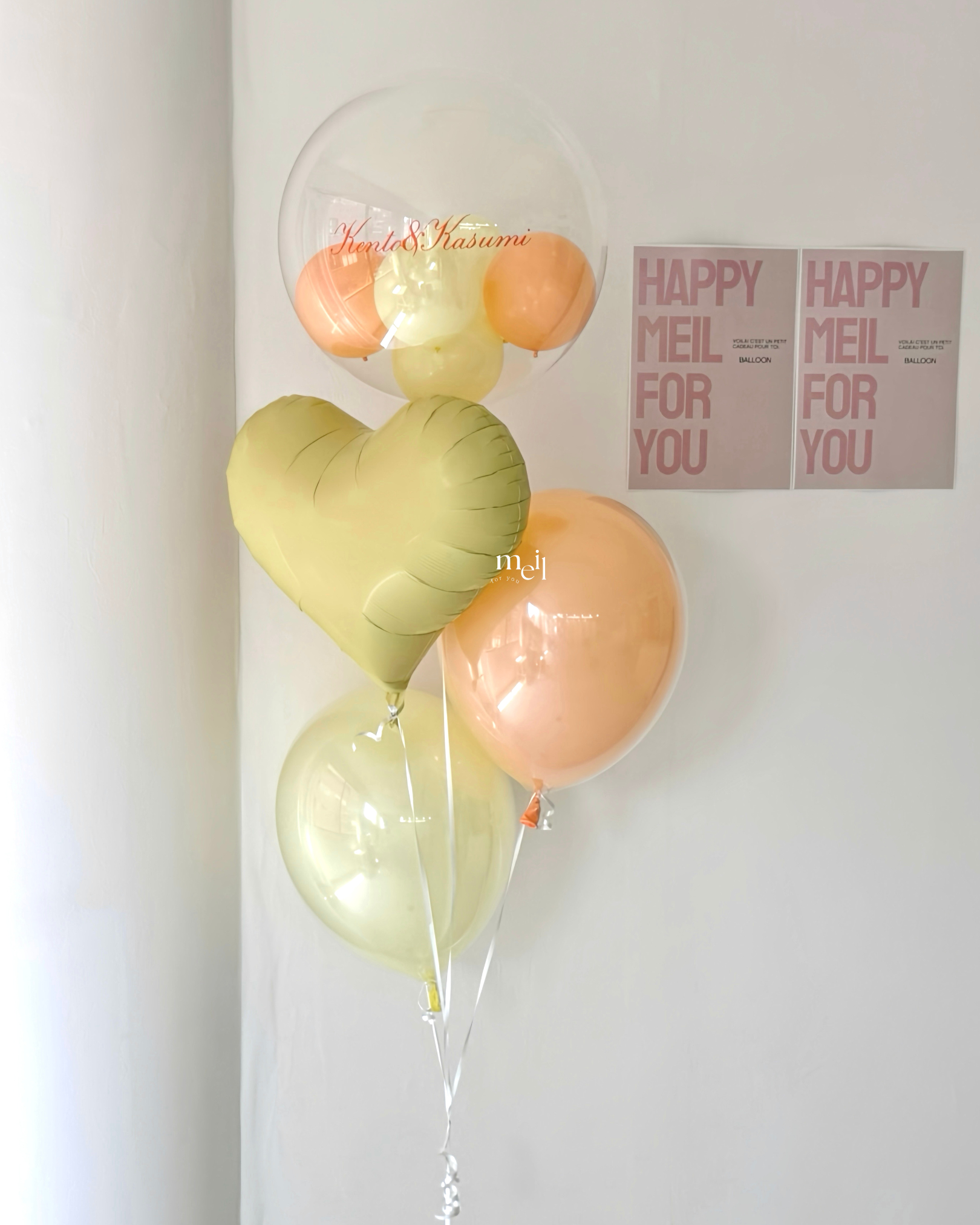 【結婚式・誕生日・記念日ギフト】heart round mix balloon 4SET｜全14色