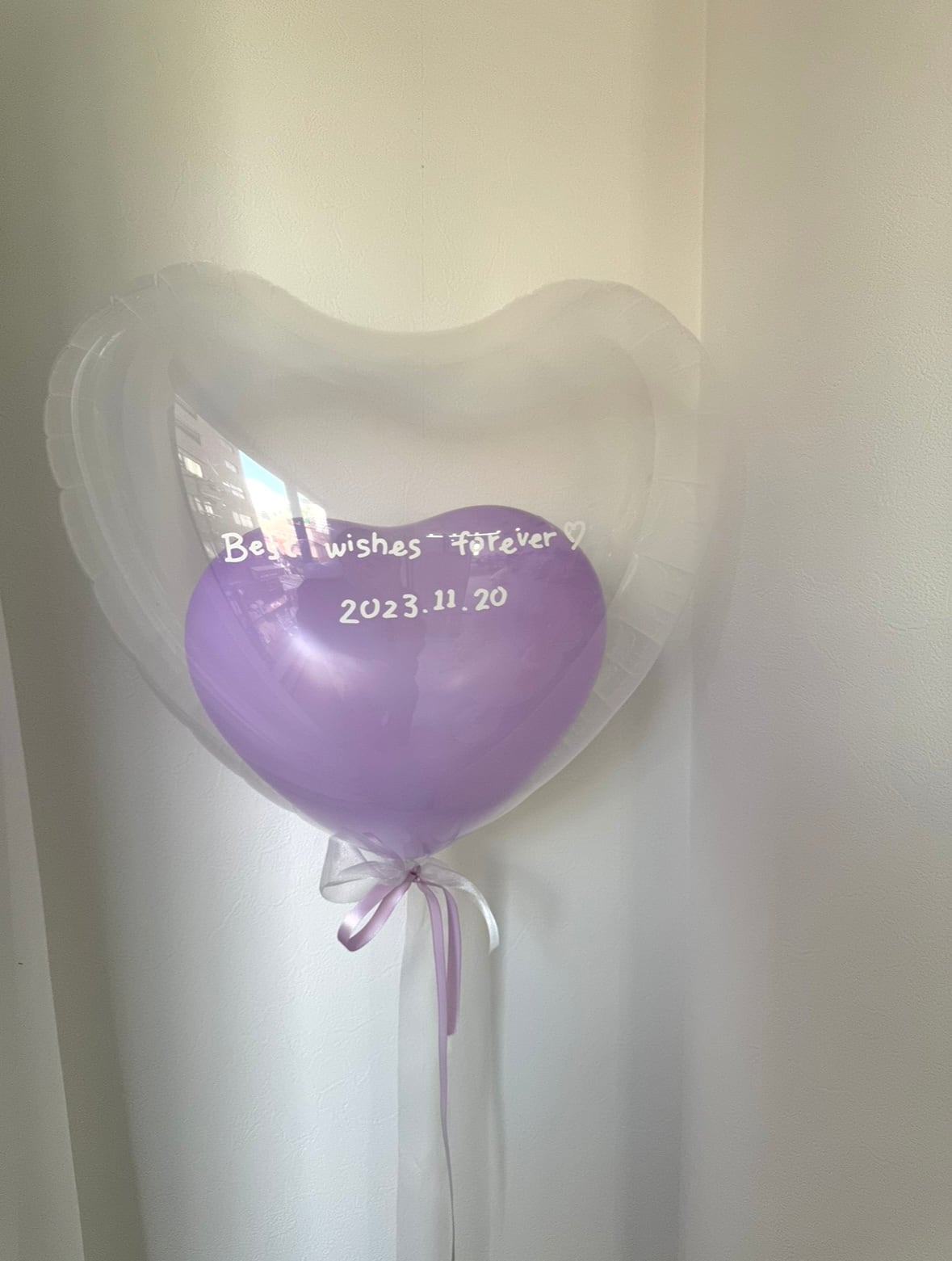 Heart in heart float balloon  - BIG size-【全9色】