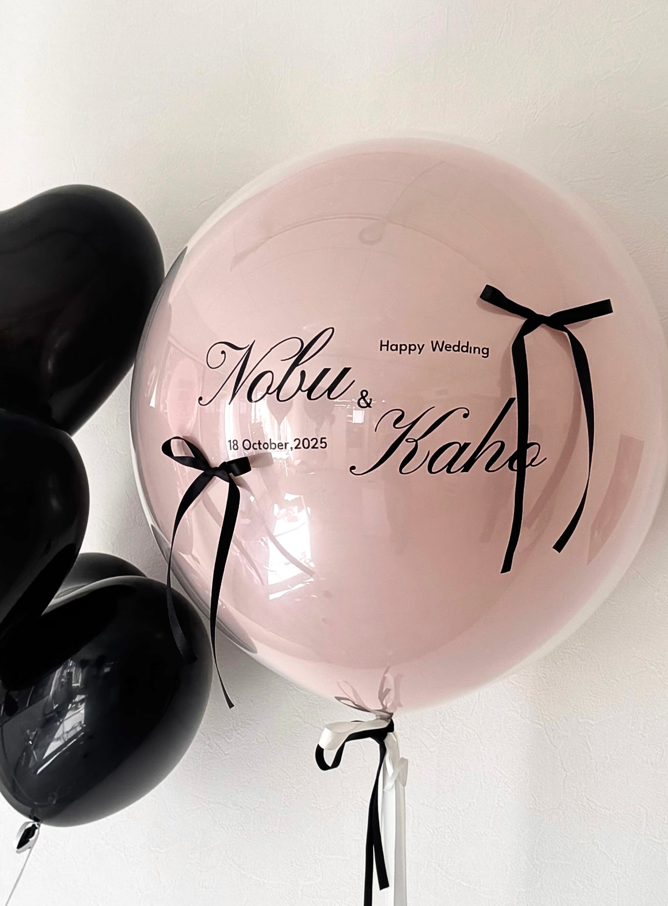 design 06 round balloon リボン付き -BIG size-【全33色】【ウェディング】