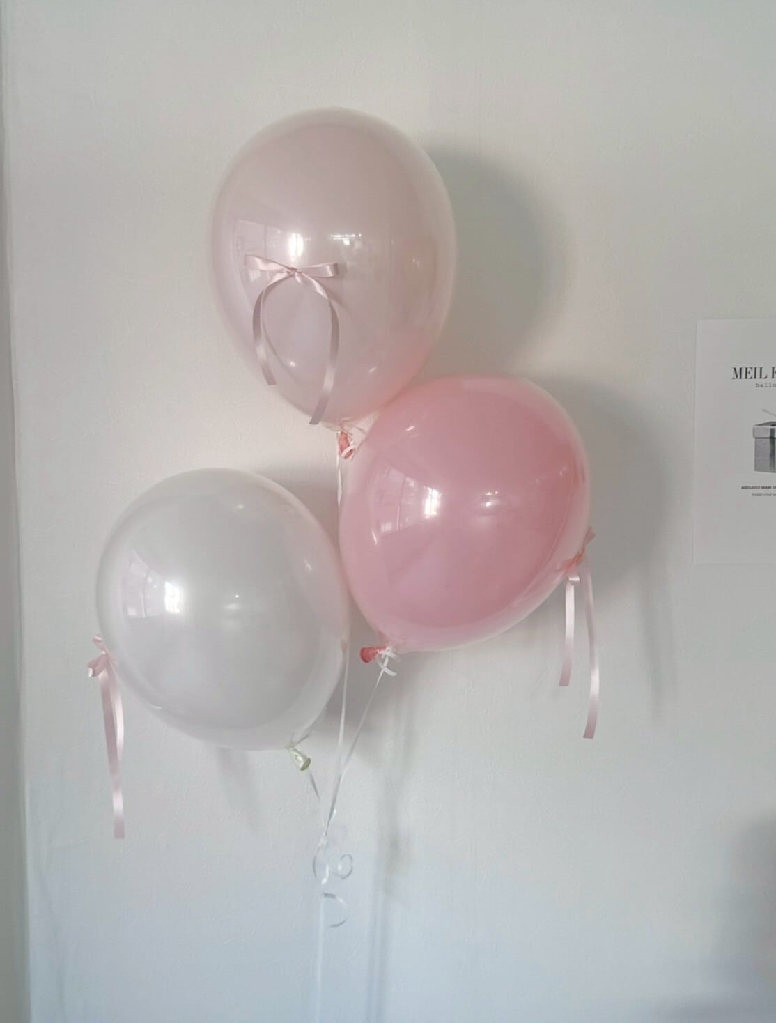 oval balloon 3set リボン付き 【カスタマイズ】